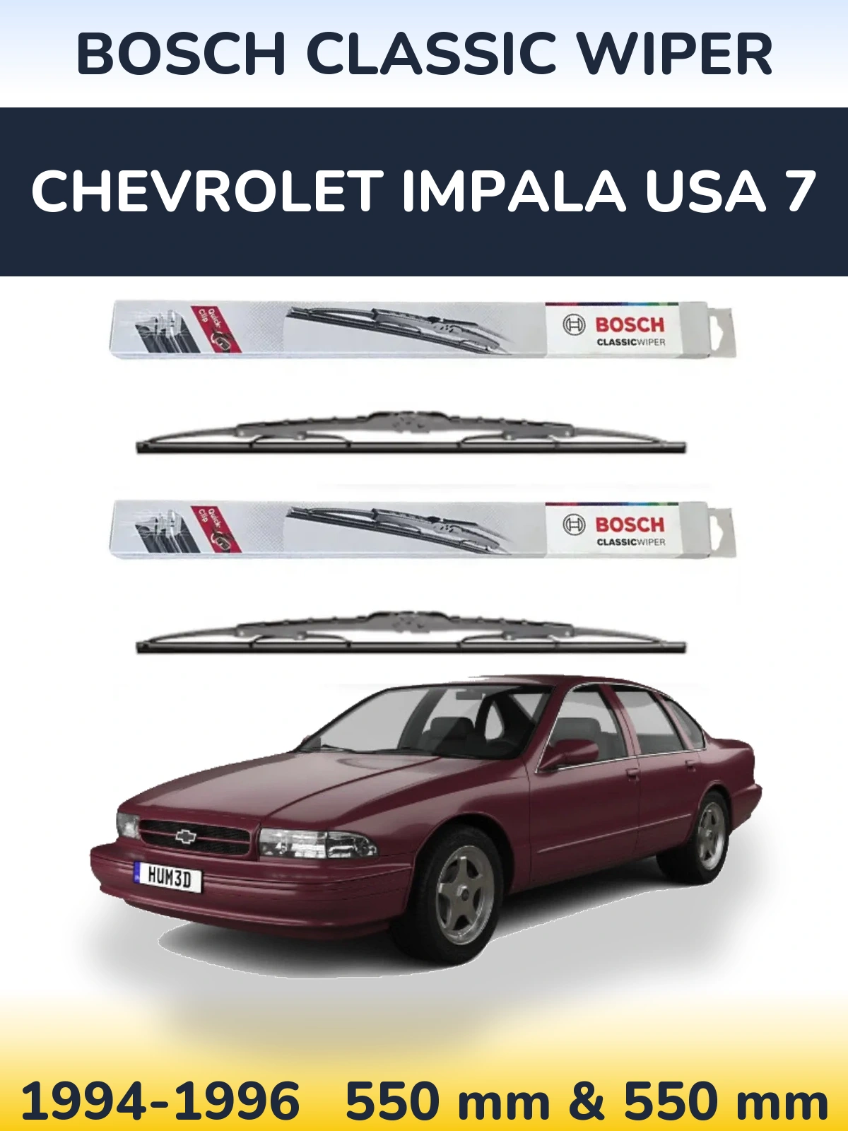 Ștergătoare BOSCH Classic Wiper pentru Chevrolet Impala USA 7