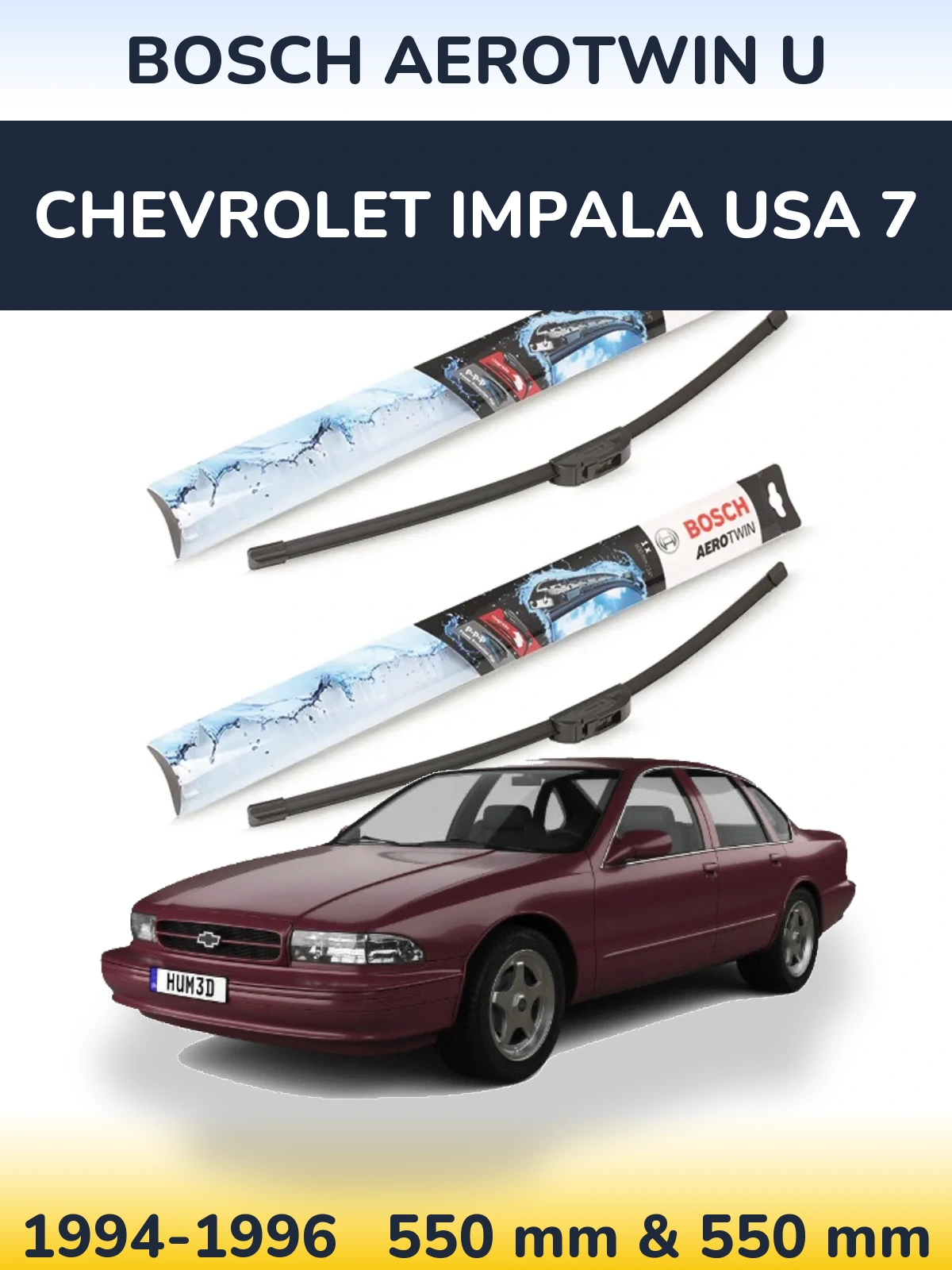Ștergătoare BOSCH AeroTwin U pentru Chevrolet Impala USA 7