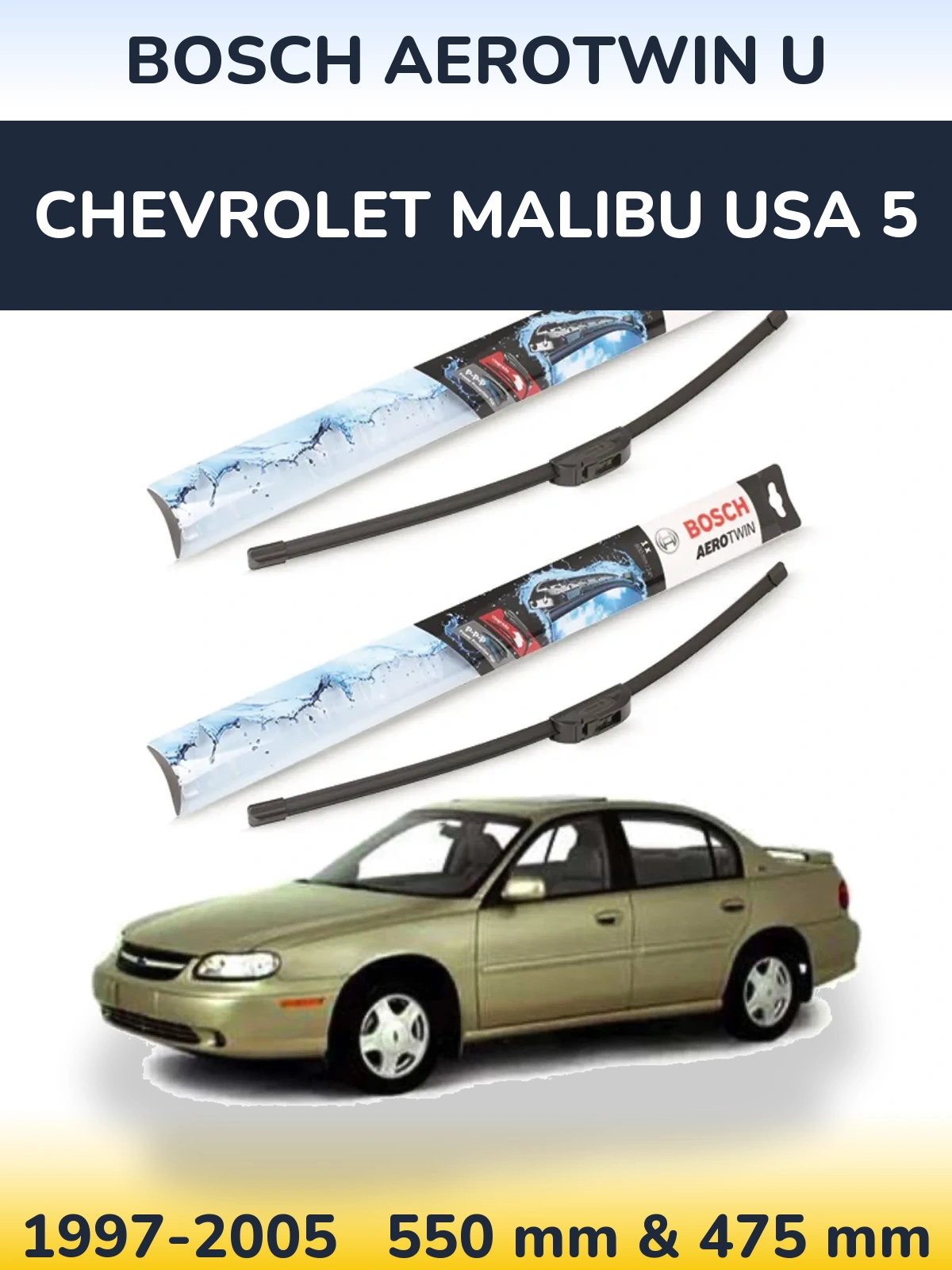 Ștergătoare BOSCH AeroTwin U pentru Chevrolet Malibu USA 5
