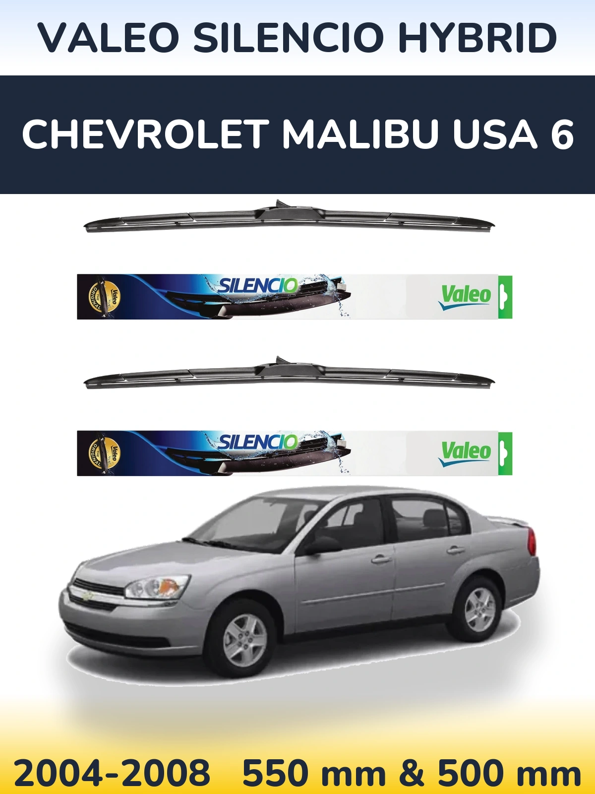 Ștergătoare Valeo Silencio Hybrid pentru Chevrolet Malibu USA 6