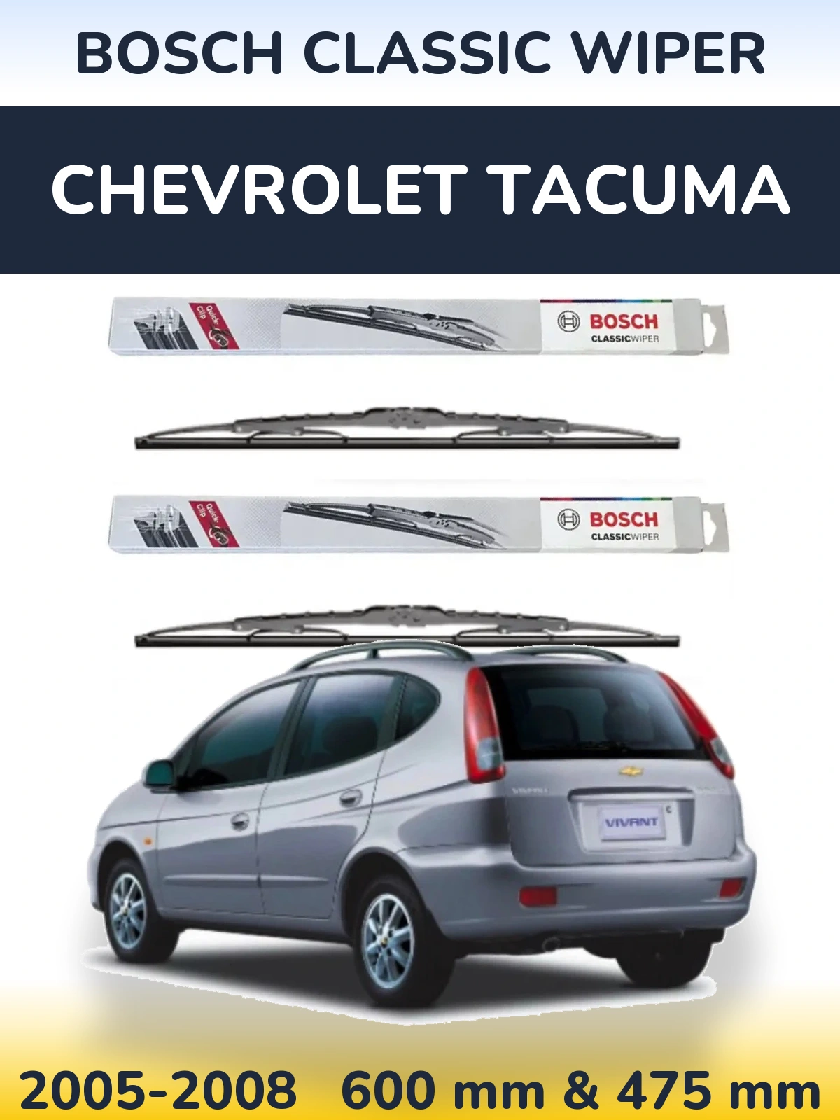 Ștergătoare BOSCH Classic Wiper pentru Chevrolet Tacuma