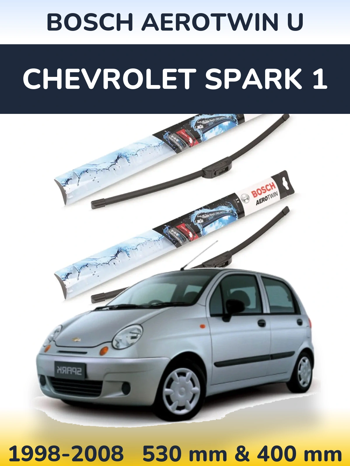 Ștergătoare BOSCH AeroTwin U pentru Chevrolet Spark 1