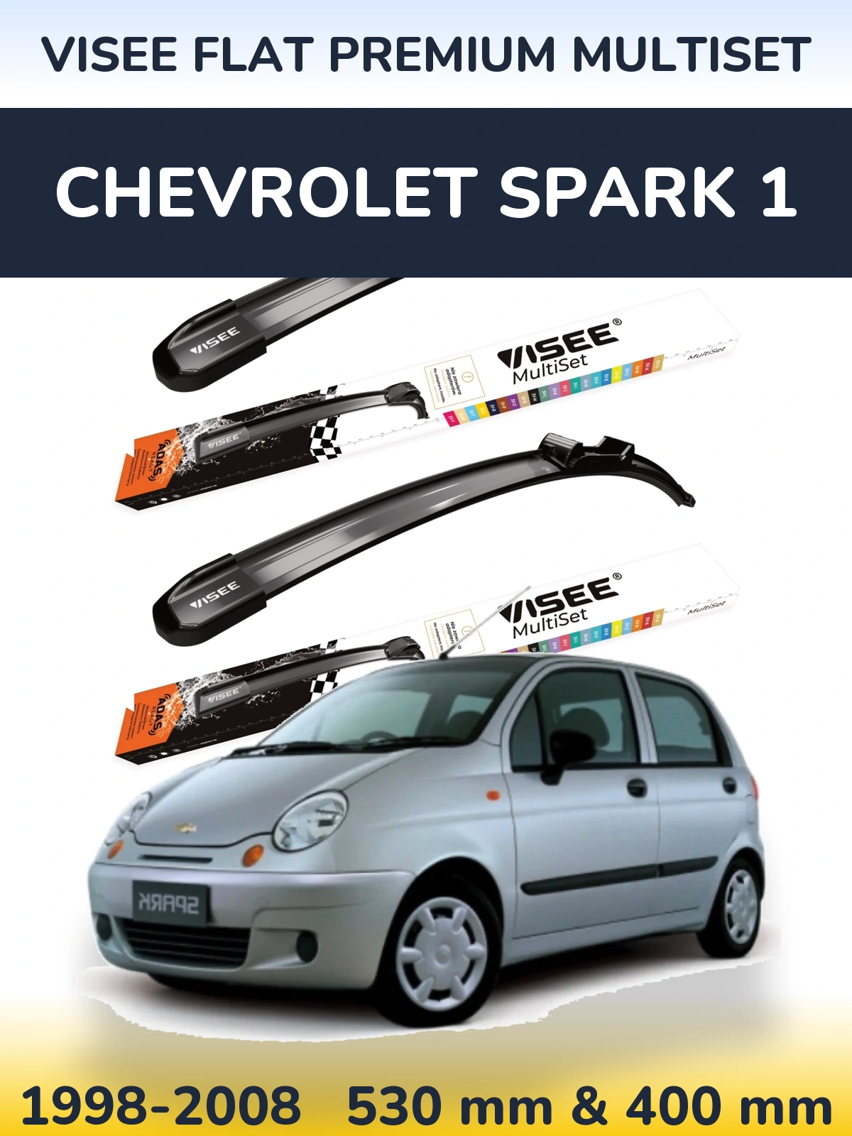 Ștergătoare VISEE FLAT PREMIUM MultiSet pentru Chevrolet Spark 1