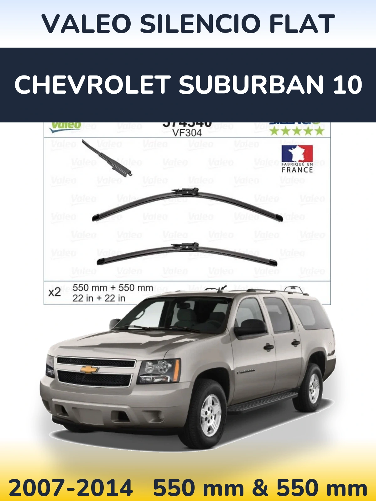 Ștergătoare Valeo Silencio Flat pentru Chevrolet Suburban 10