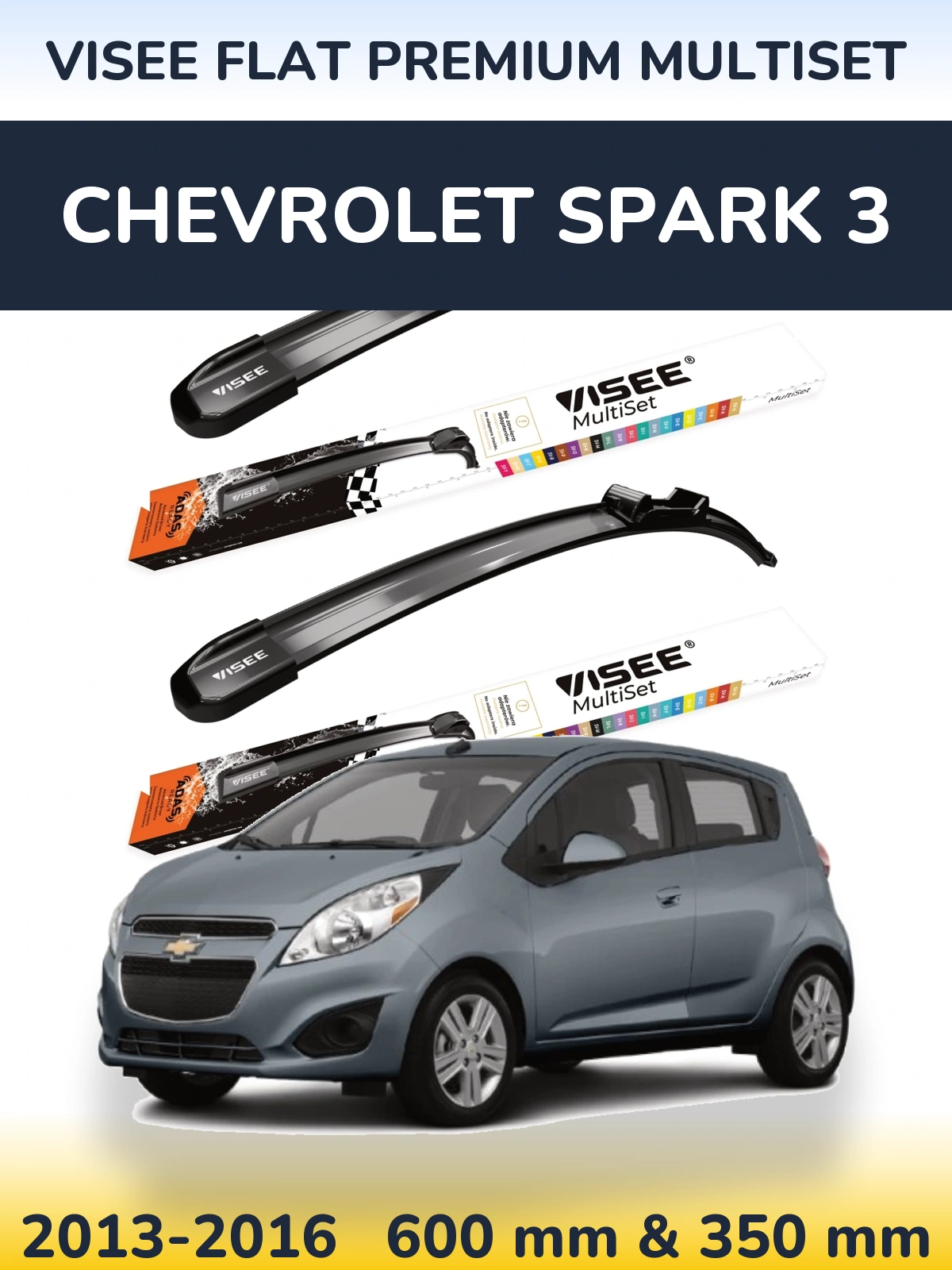 Ștergătoare VISEE FLAT PREMIUM MultiSet pentru Chevrolet Spark 3