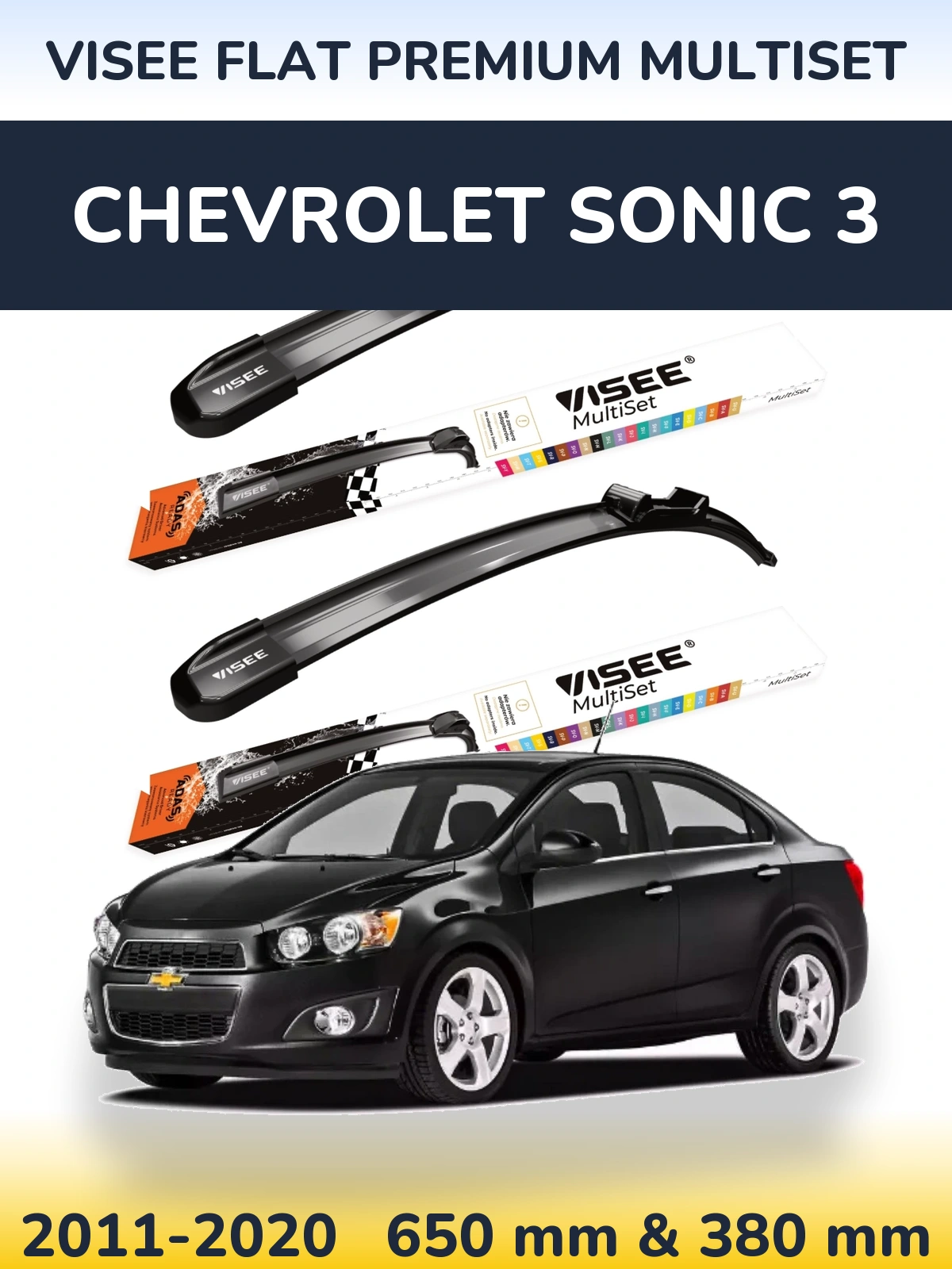 Ștergătoare VISEE FLAT PREMIUM MultiSet pentru Chevrolet Sonic 3