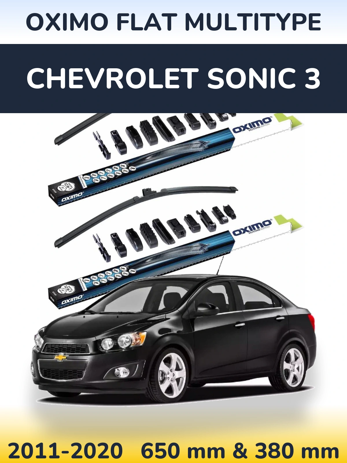 Ștergătoare Oximo Flat MultiTipe pentru Chevrolet Sonic 3