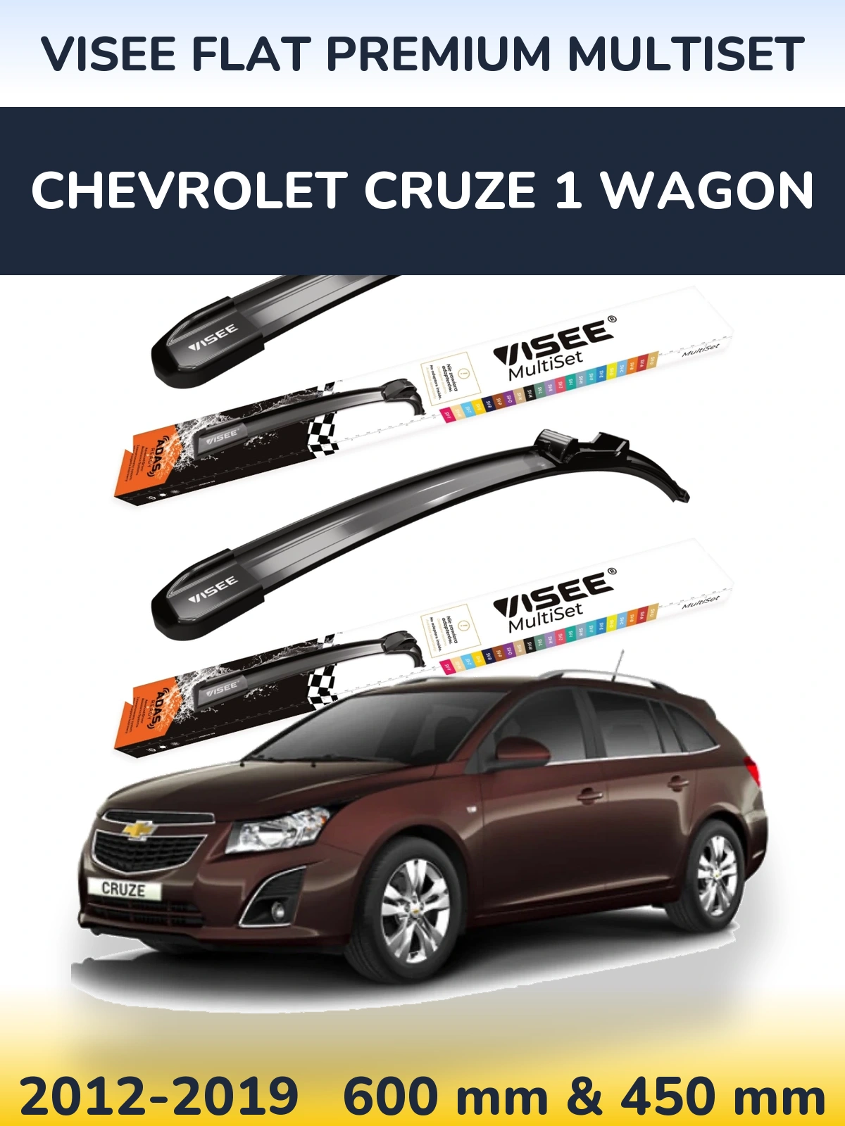 Ștergătoare VISEE FLAT PREMIUM MultiSet pentru Chevrolet Cruze 1 Wagon