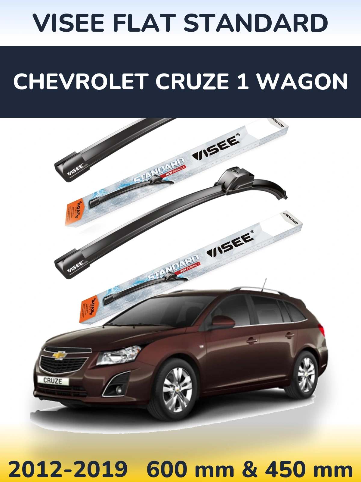 Ștergătoare VISEE FLAT STANDARD pentru Chevrolet Cruze 1 Wagon