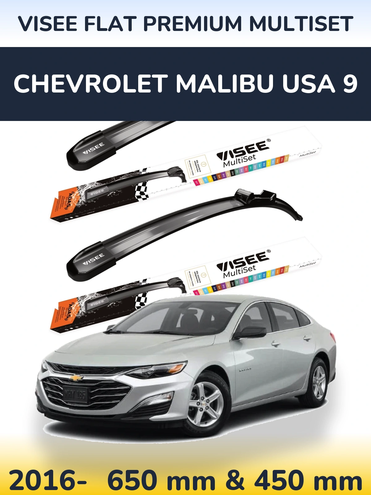 Ștergătoare VISEE FLAT PREMIUM MultiSet pentru Chevrolet Malibu USA 9