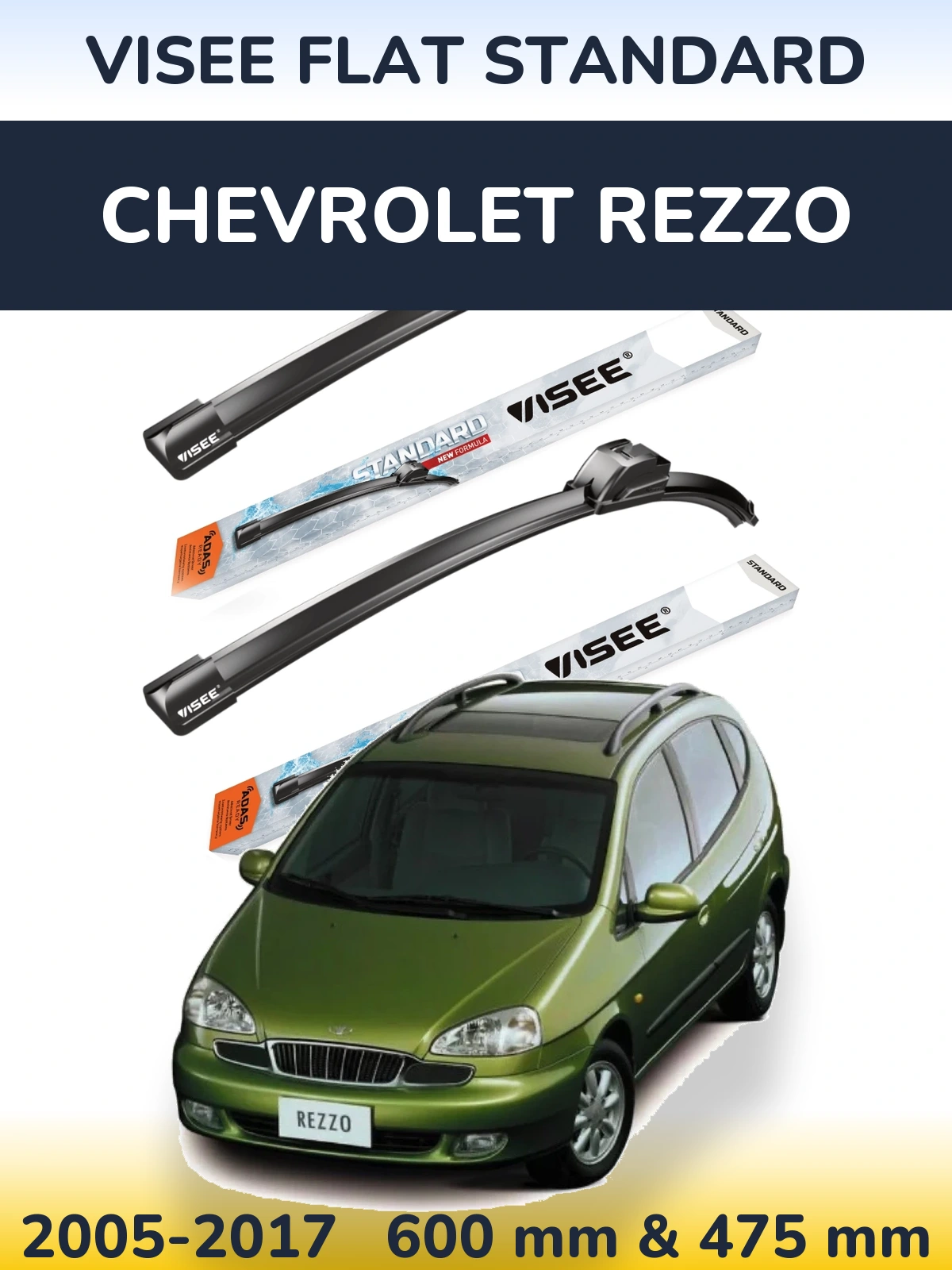 Ștergătoare VISEE FLAT STANDARD pentru Chevrolet Rezzo