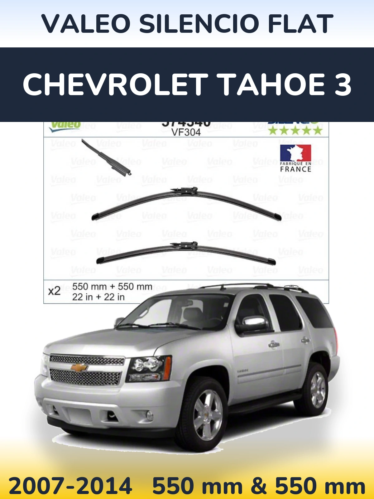 Ștergătoare Valeo Silencio Flat pentru Chevrolet Tahoe 3