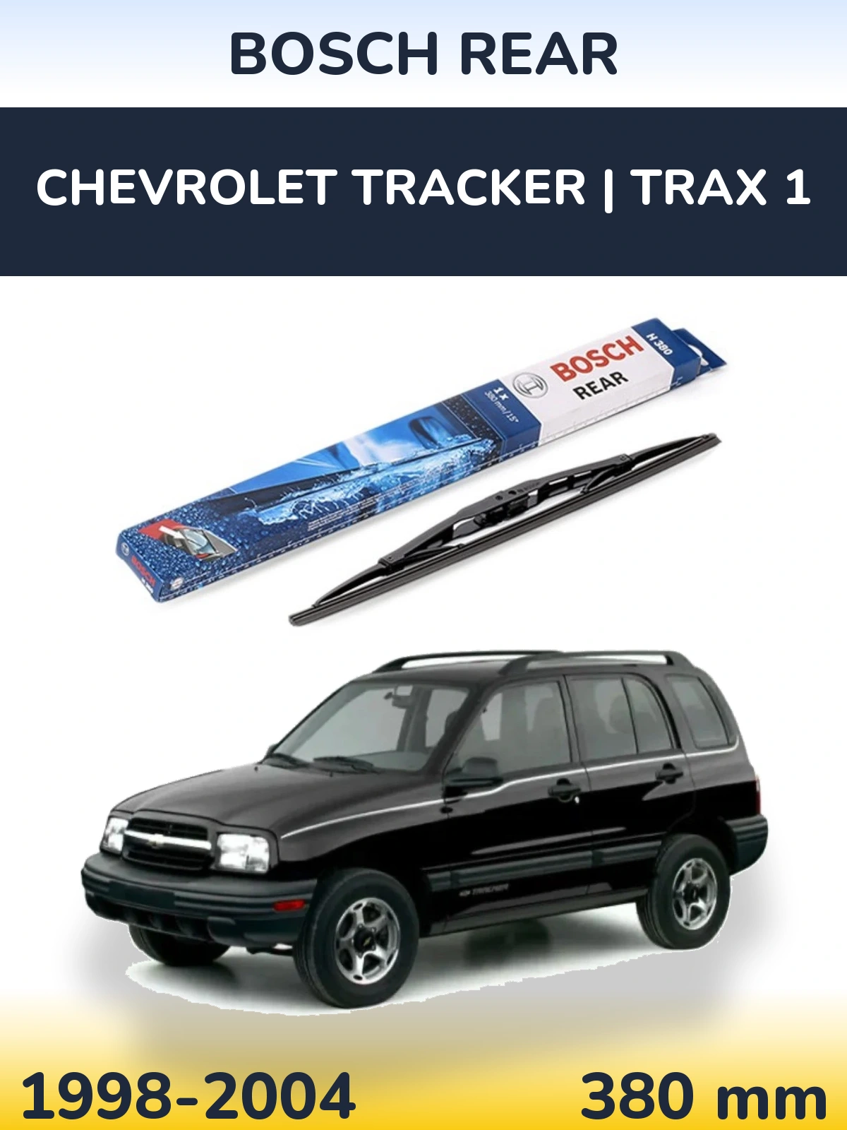 Rear wiper blade BOSCH Rear 380 mm for Chevrolet Tracker | Trax 1 1998-2004