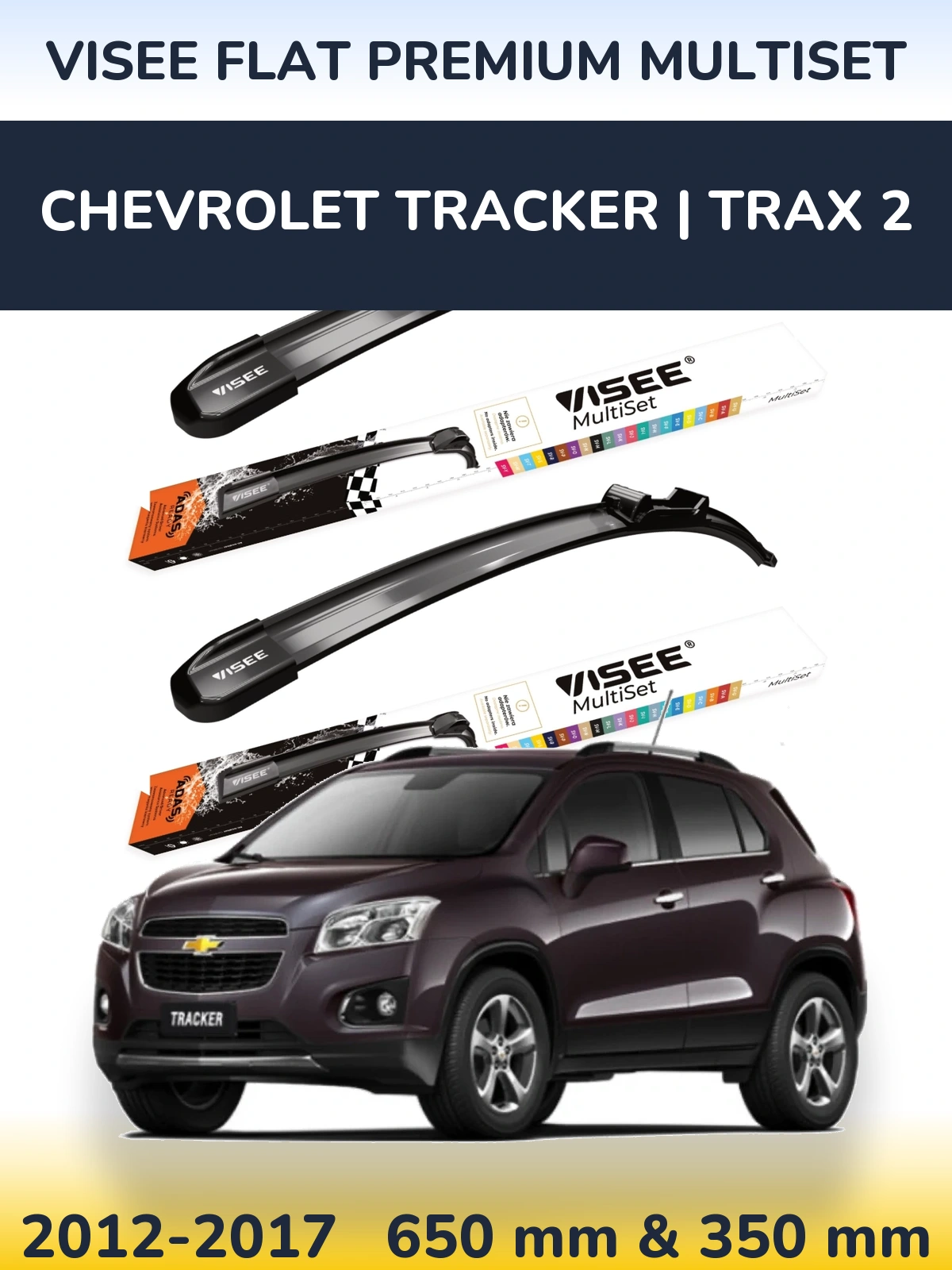 Ștergătoare VISEE FLAT PREMIUM MultiSet pentru Chevrolet Tracker | Trax 2