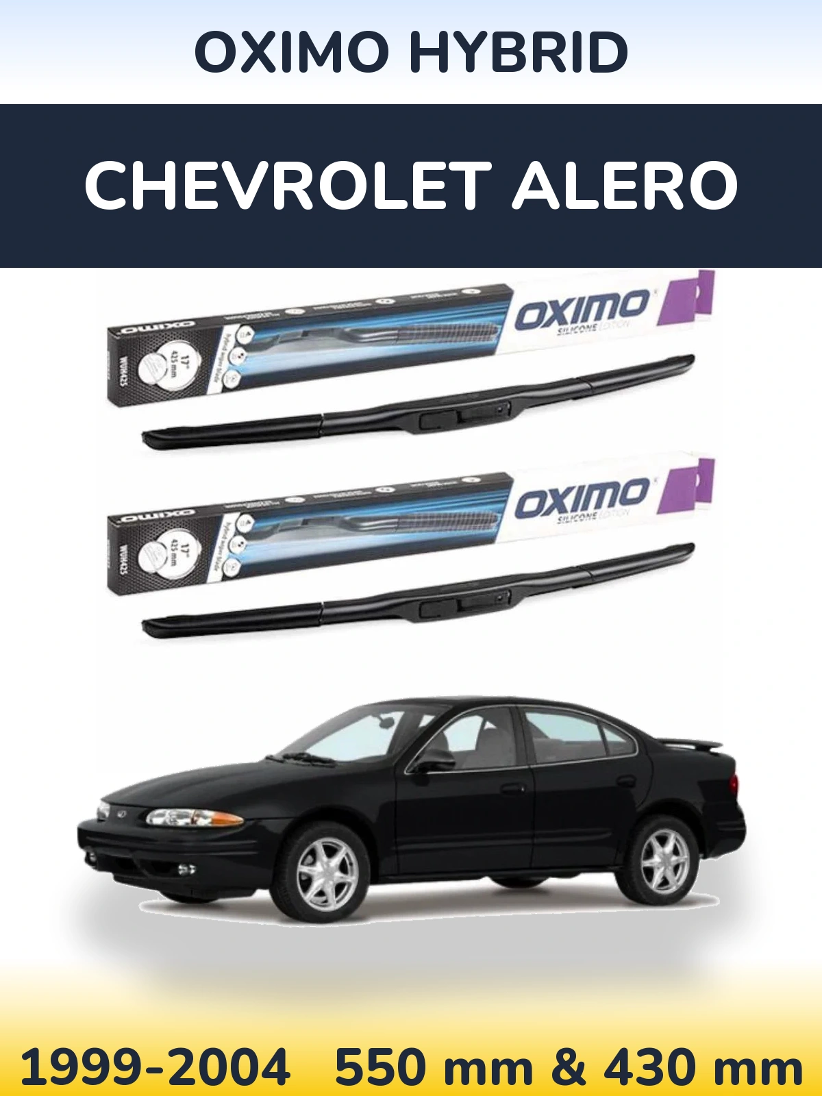 Комплект передних дворников Oximo Hybrid 550 & 430 мм для Chevrolet Alero 1999-2004