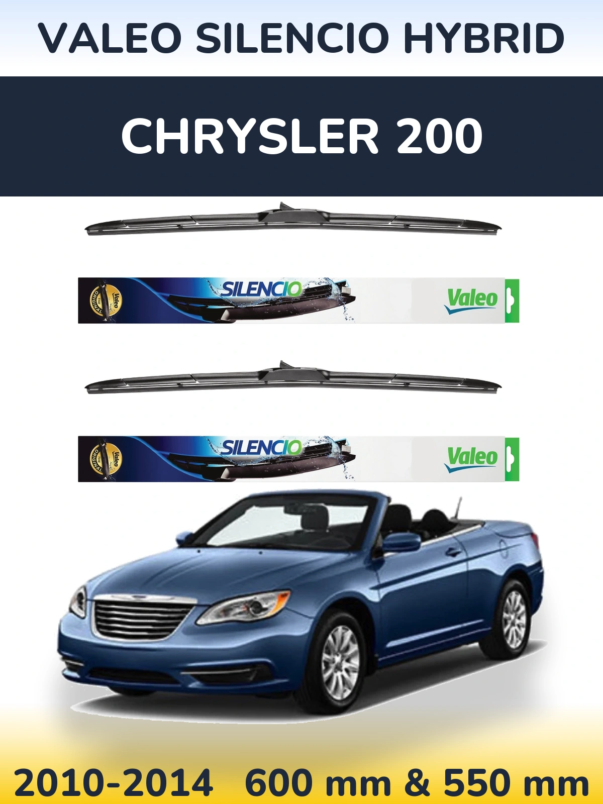 Ștergătoare Valeo Silencio Hybrid pentru Chrysler 200