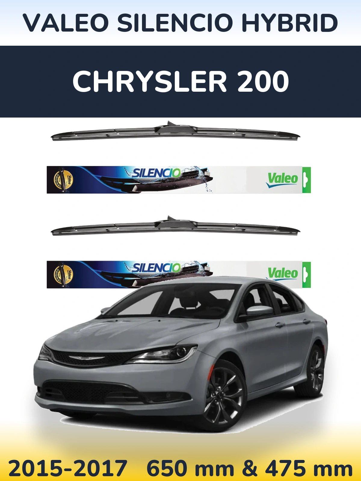 Ștergătoare Valeo Silencio Hybrid pentru Chrysler 200