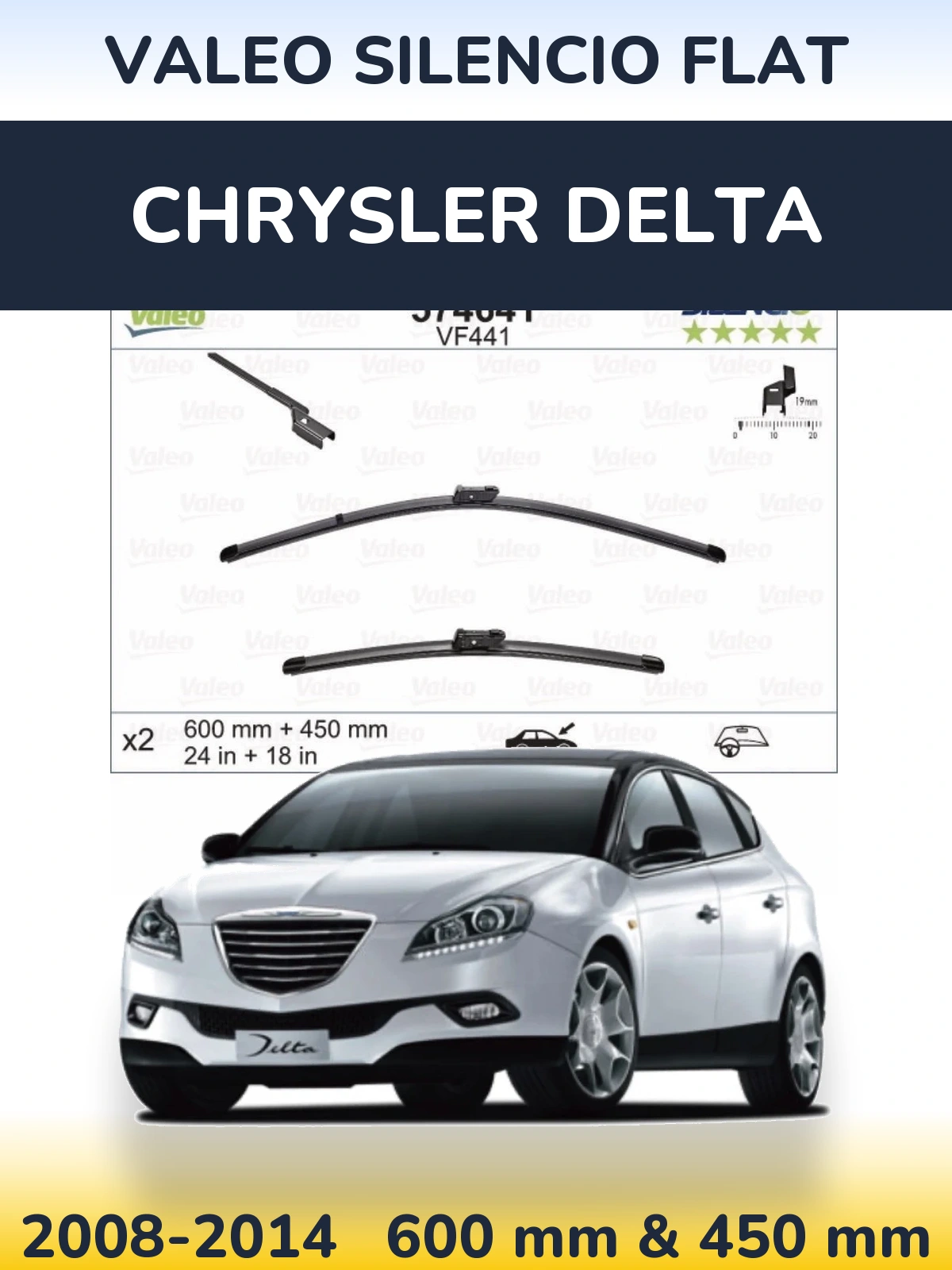 Ștergătoare Valeo Silencio Flat pentru Chrysler Delta