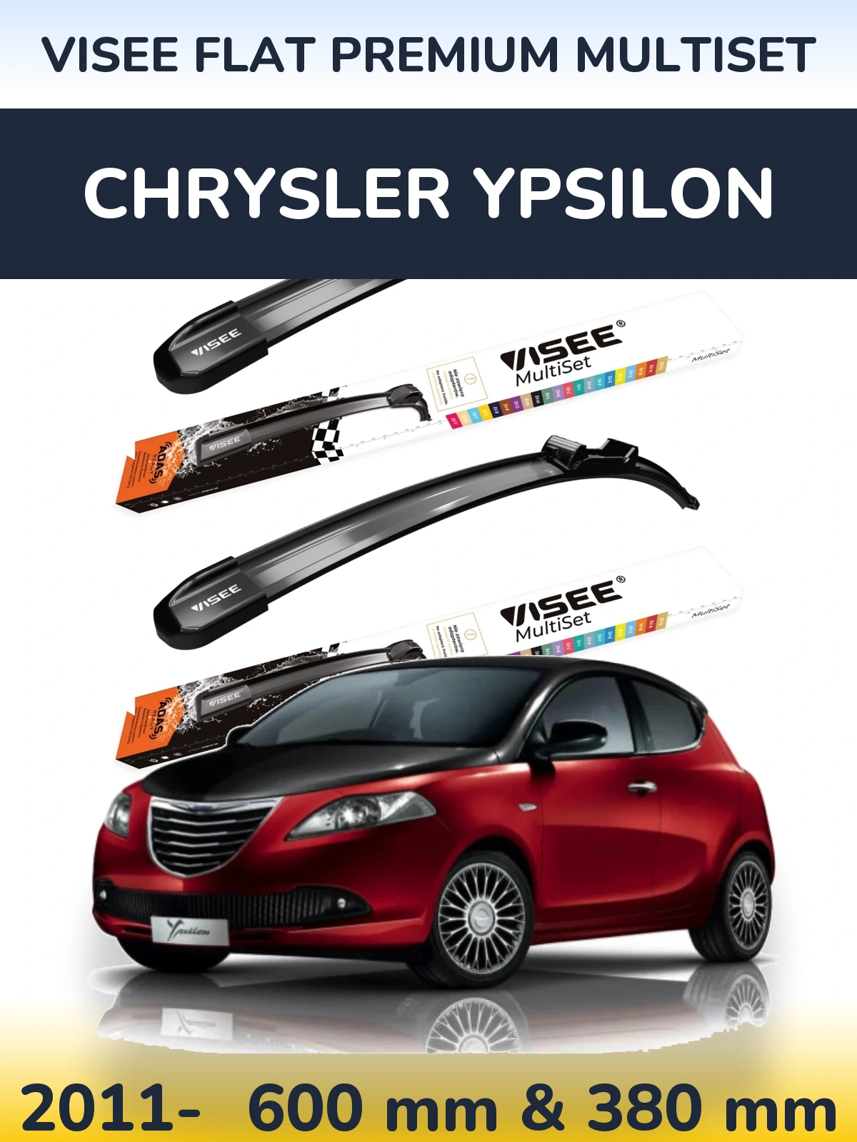 Ștergătoare VISEE FLAT PREMIUM MultiSet pentru Chrysler Ypsilon