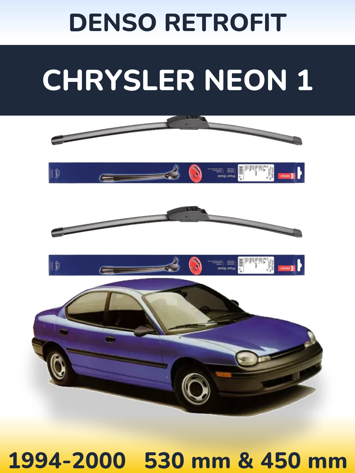 Комплект передних дворников Denso Retrofit 530 & 450 мм для Chrysler Neon 1 1994-2000