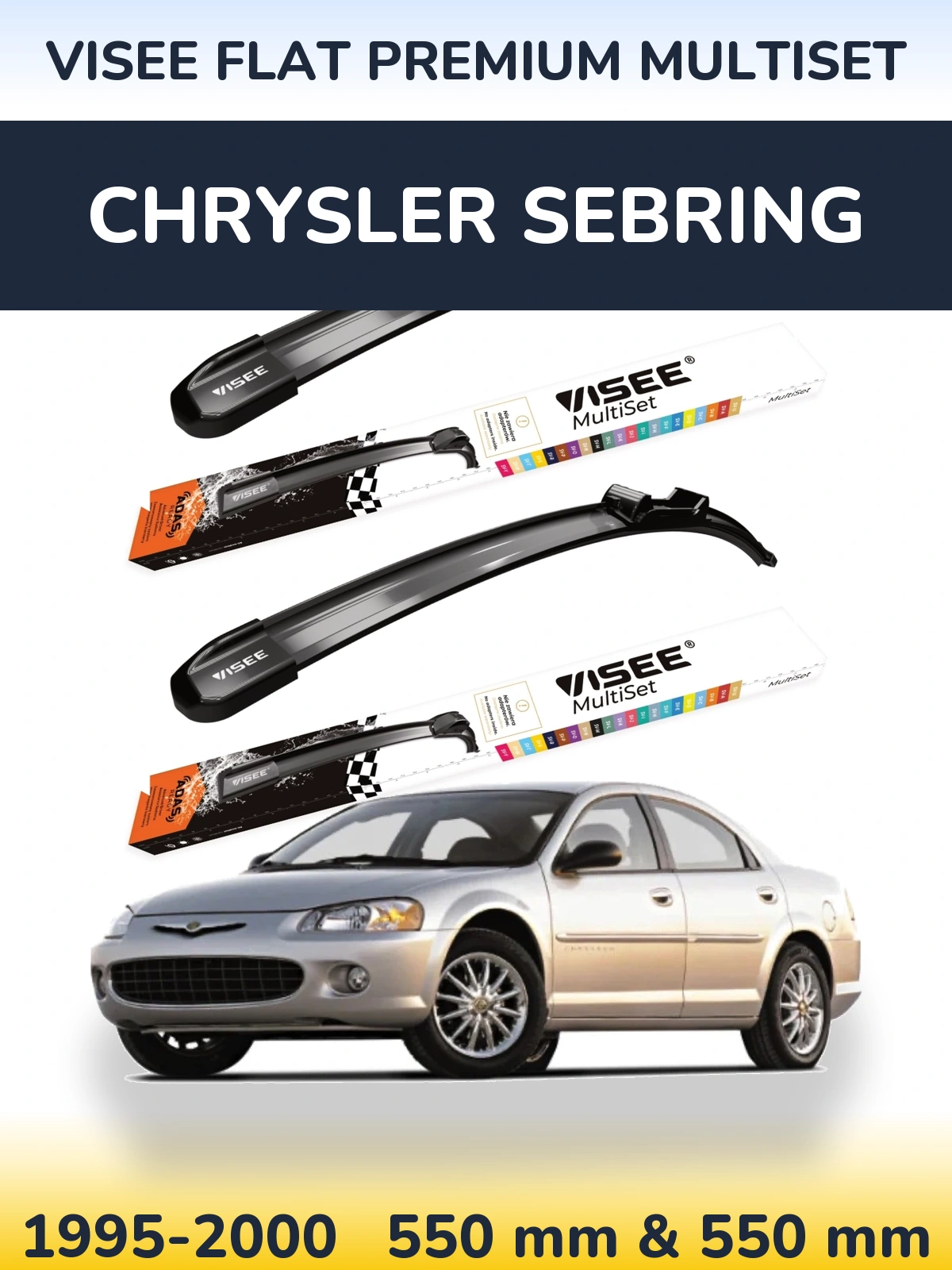 Ștergătoare VISEE FLAT PREMIUM MultiSet pentru Chrysler Sebring