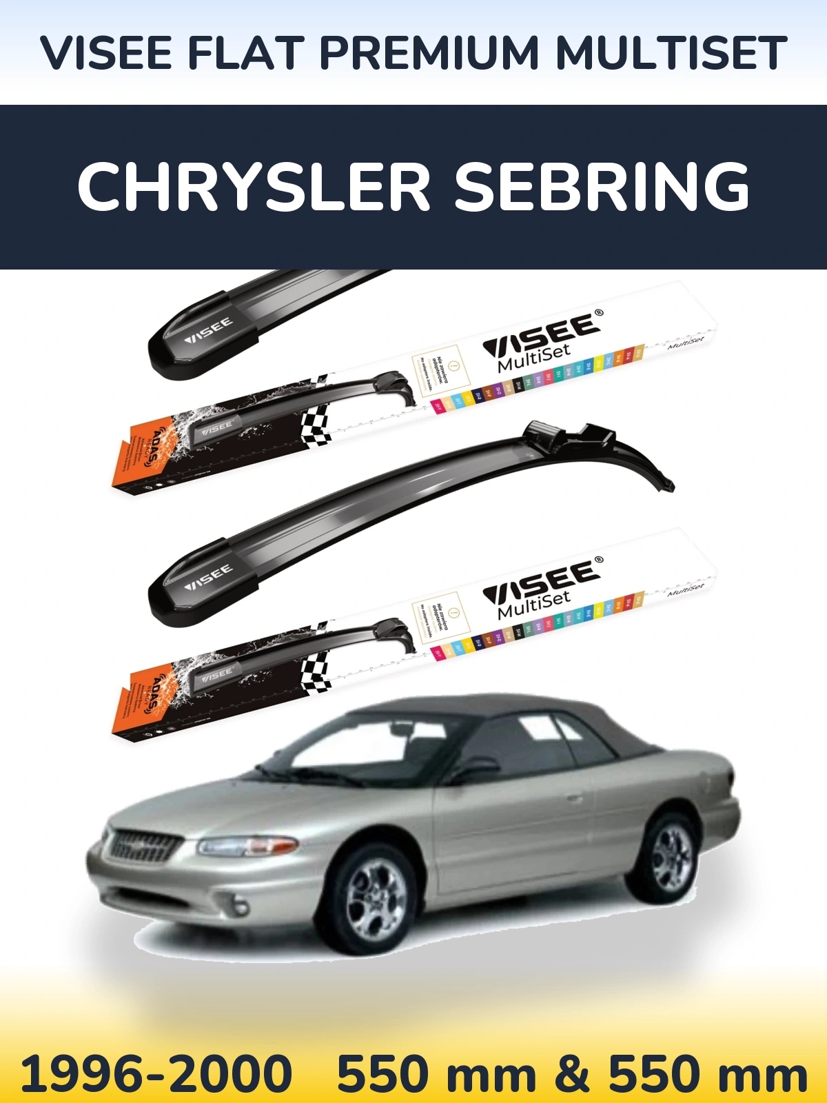 Ștergătoare VISEE FLAT PREMIUM MultiSet pentru Chrysler Sebring