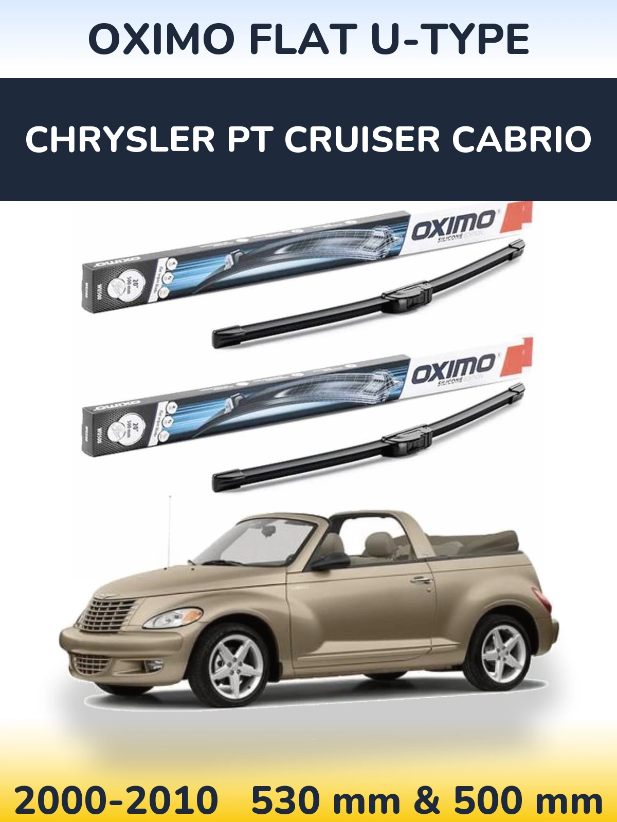 Ștergătoare Oximo Flat U-type pentru Chrysler PT Cruiser Cabrio