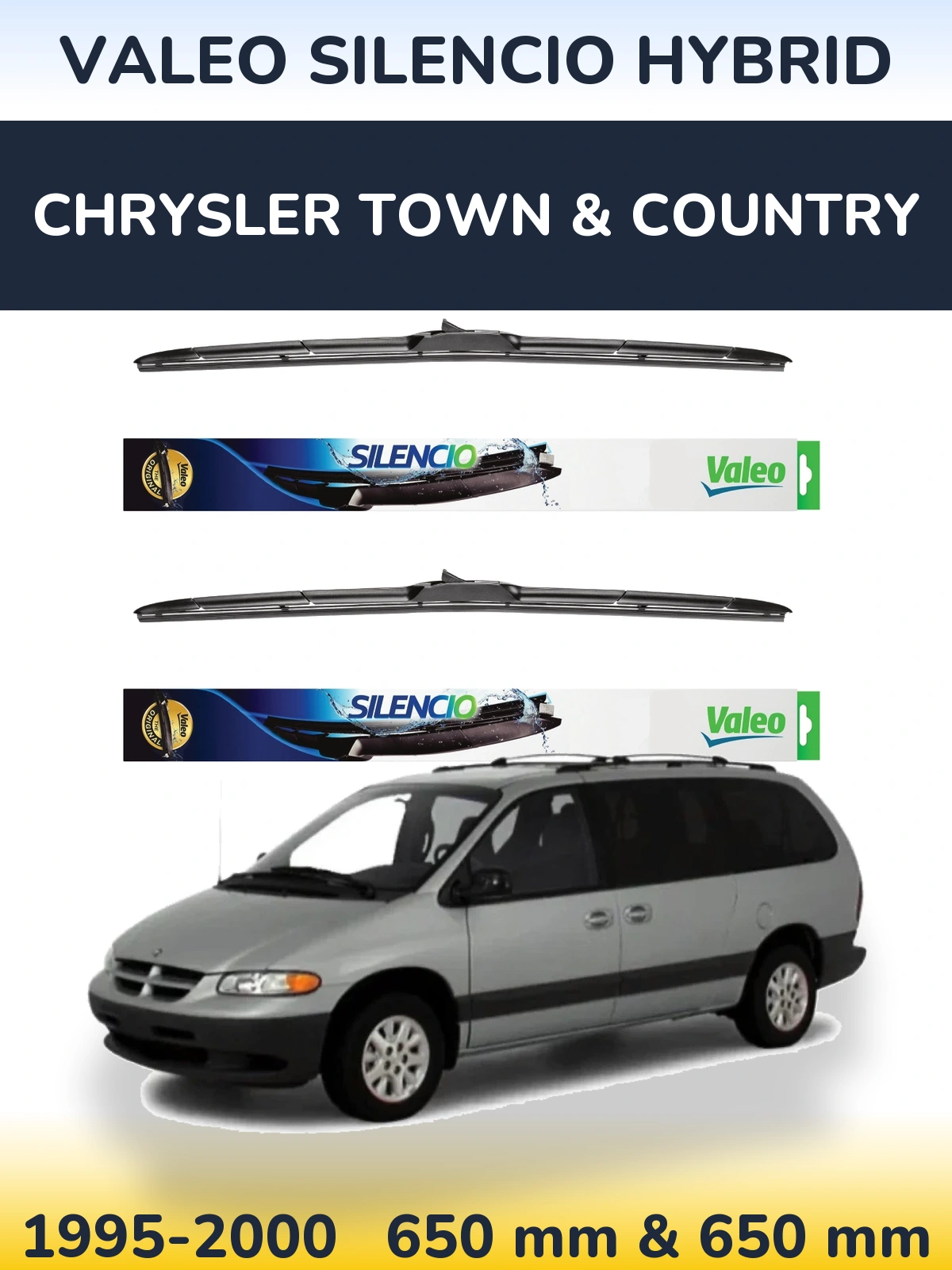 Ștergătoare Valeo Silencio Hybrid pentru Chrysler Town & Country