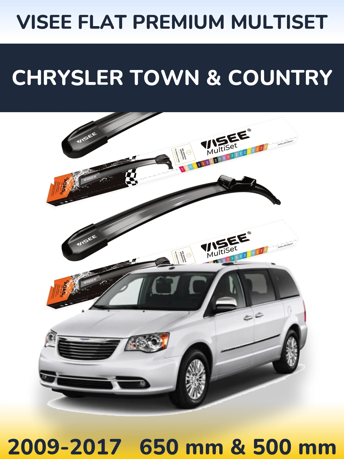 Ștergătoare VISEE FLAT PREMIUM MultiSet pentru Chrysler Town & Country