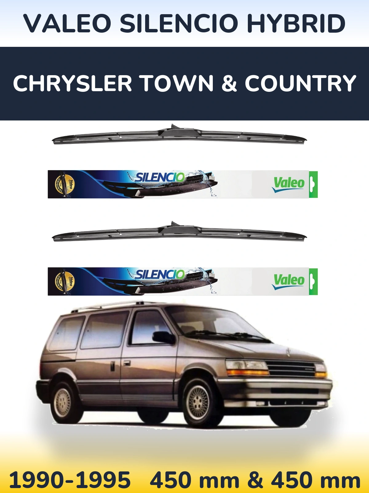 Ștergătoare Valeo Silencio Hybrid pentru Chrysler Town & Country