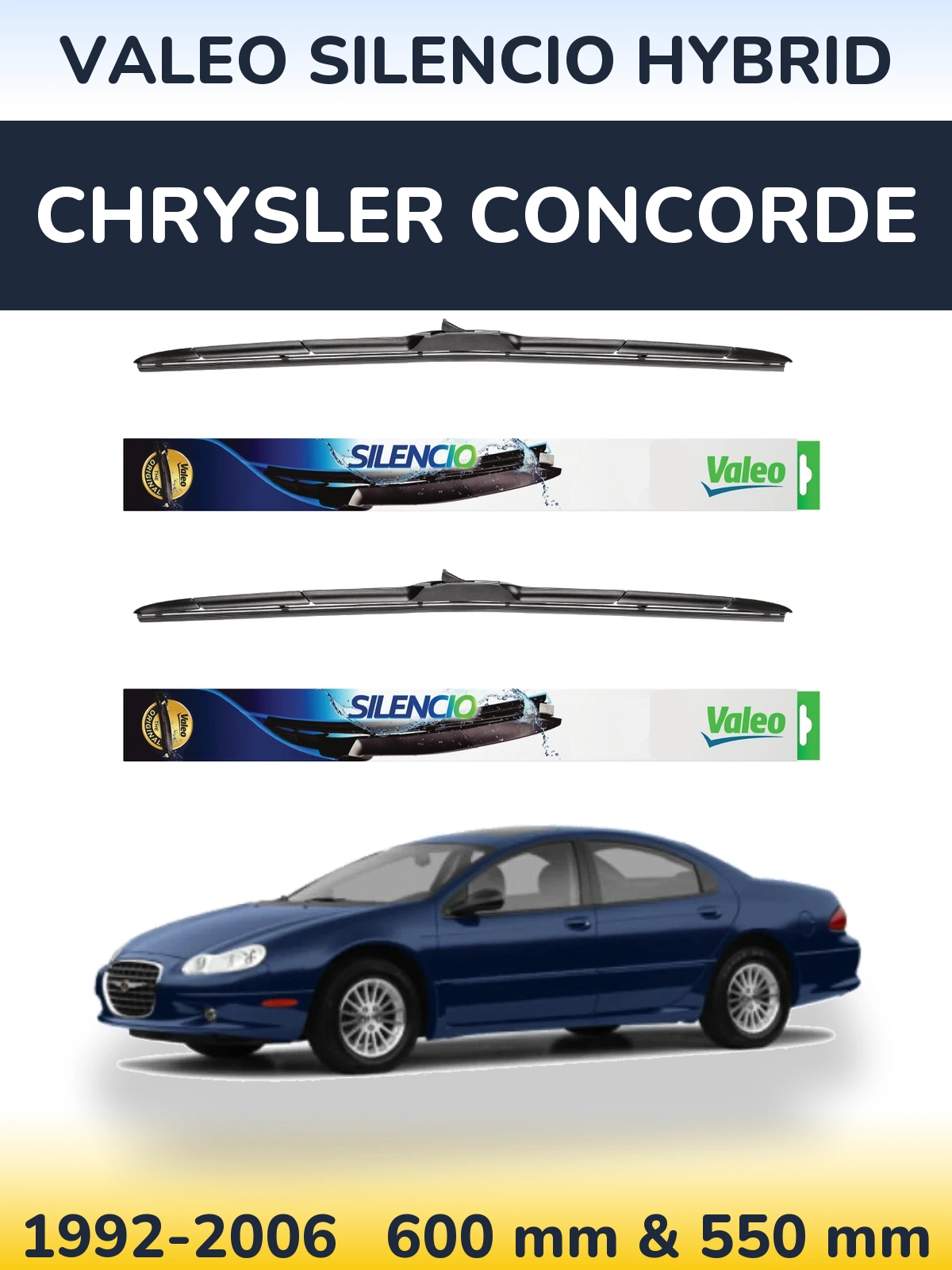 Ștergătoare Valeo Silencio Hybrid pentru Chrysler Concorde