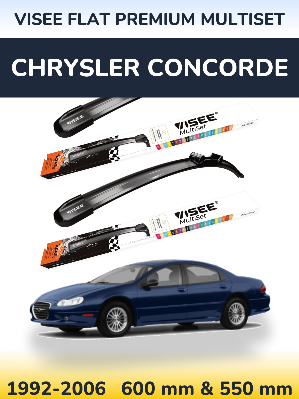 Ștergătoare VISEE FLAT PREMIUM MultiSet pentru Chrysler Concorde