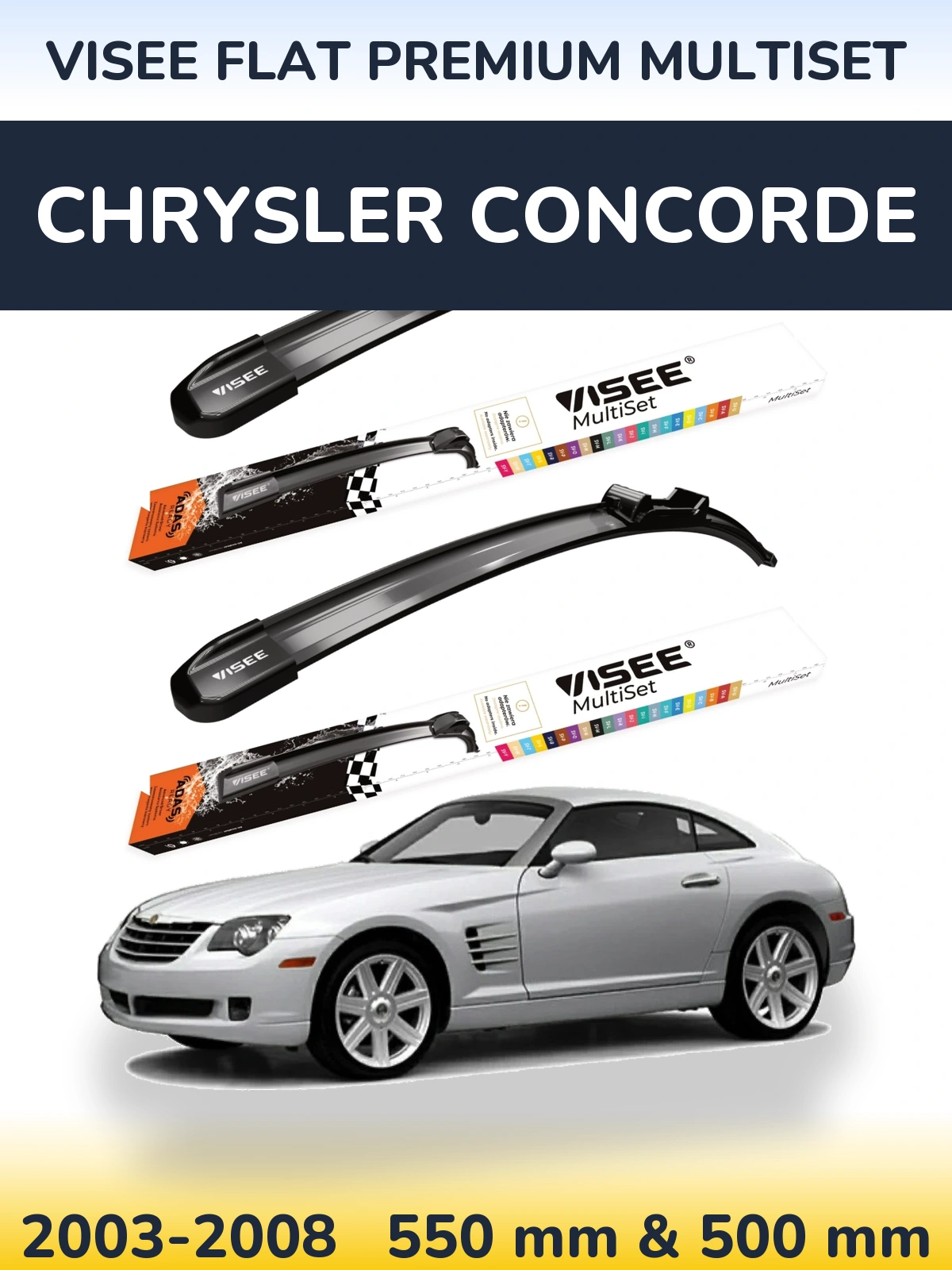 Ștergătoare VISEE FLAT PREMIUM MultiSet pentru Chrysler Concorde