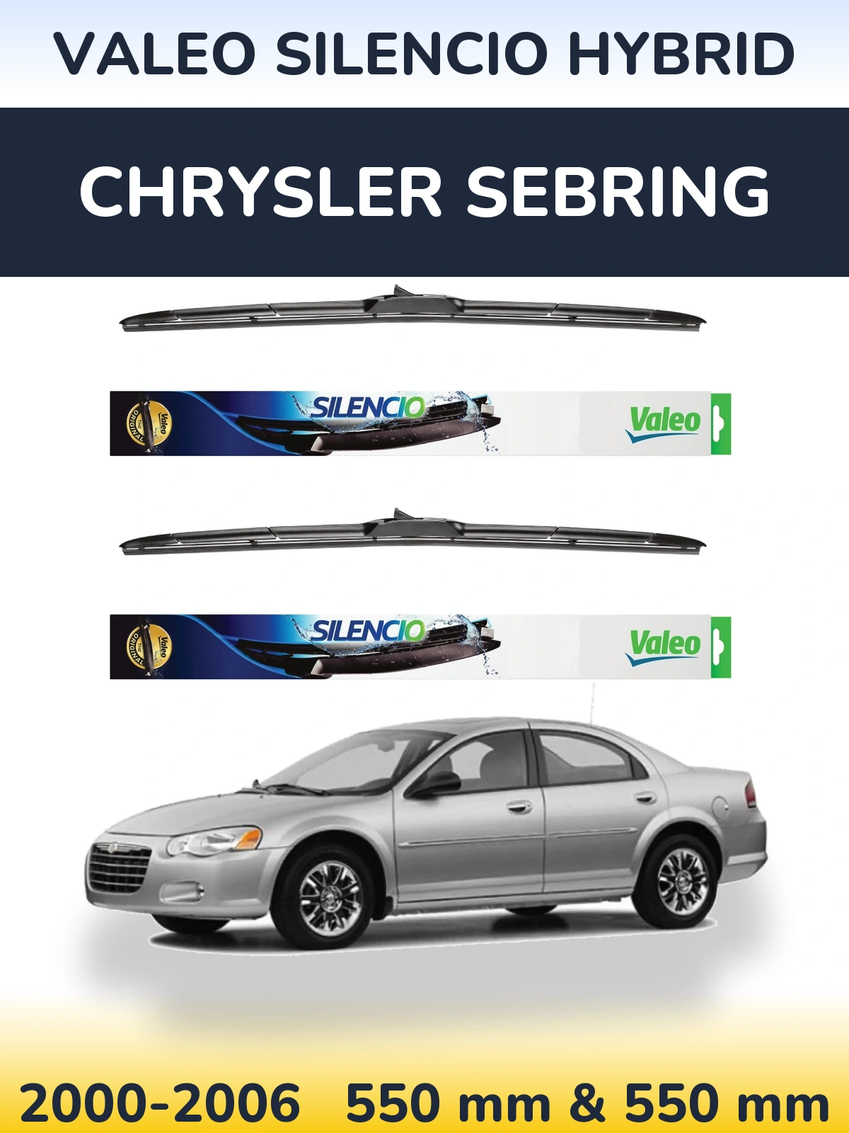 Ștergătoare Valeo Silencio Hybrid pentru Chrysler Sebring