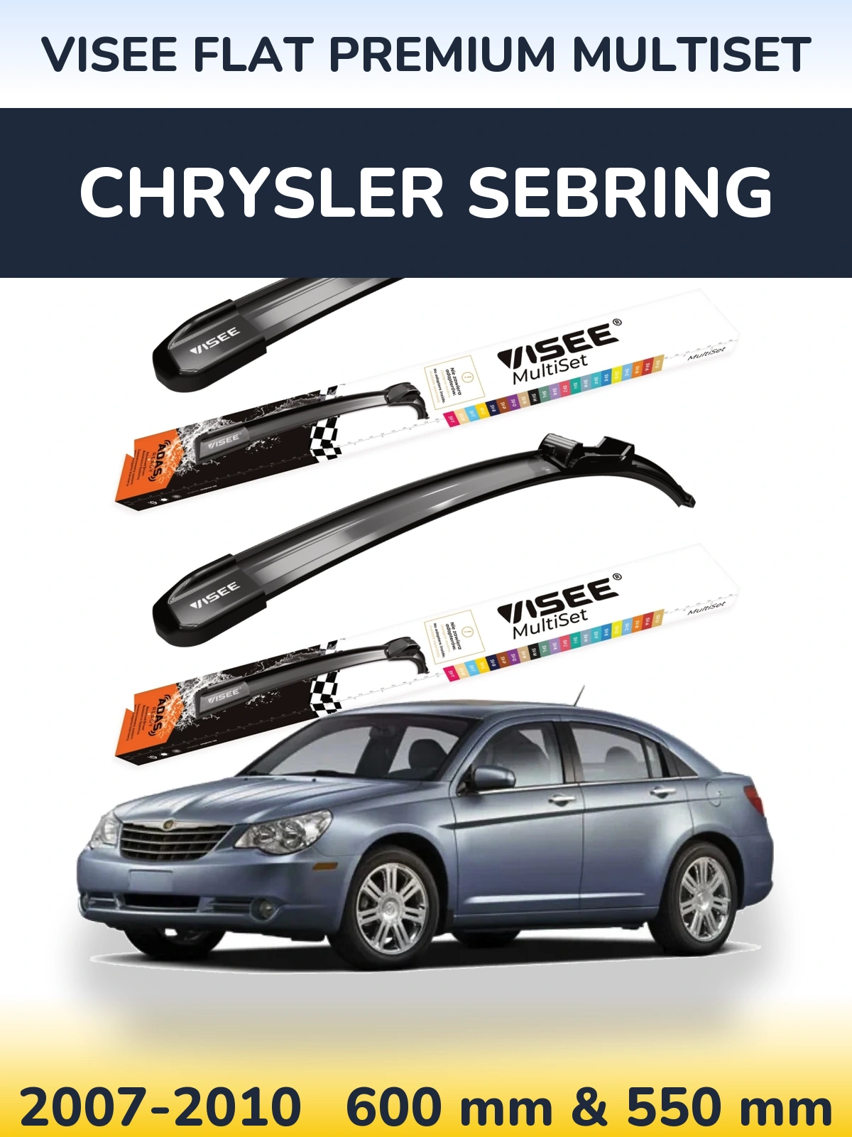 Ștergătoare VISEE FLAT PREMIUM MultiSet pentru Chrysler Sebring