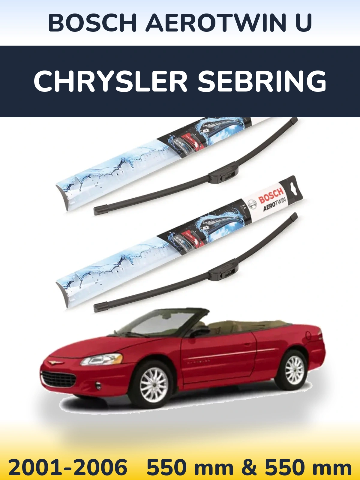Ștergătoare BOSCH AeroTwin U pentru Chrysler Sebring