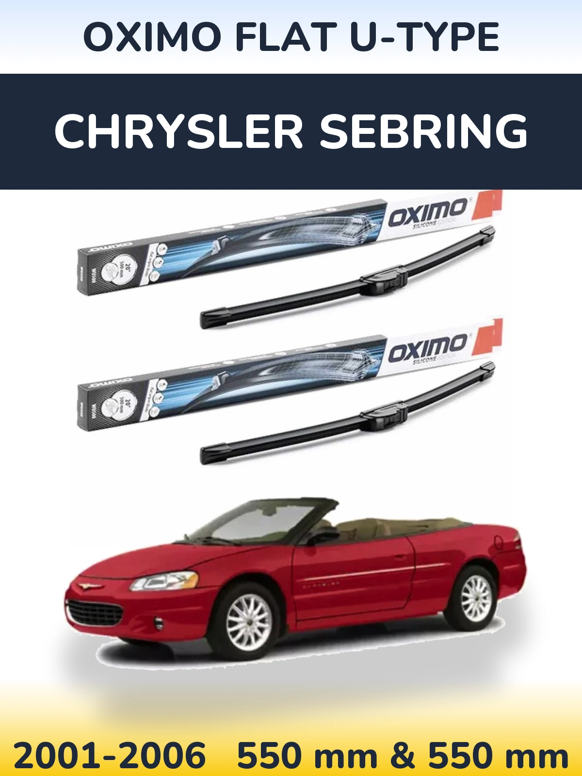 Ștergătoare Oximo Flat U-type pentru Chrysler Sebring