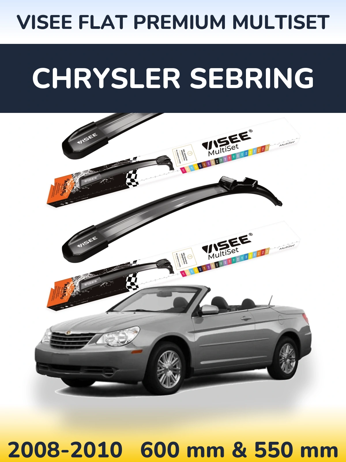 Ștergătoare VISEE FLAT PREMIUM MultiSet pentru Chrysler Sebring