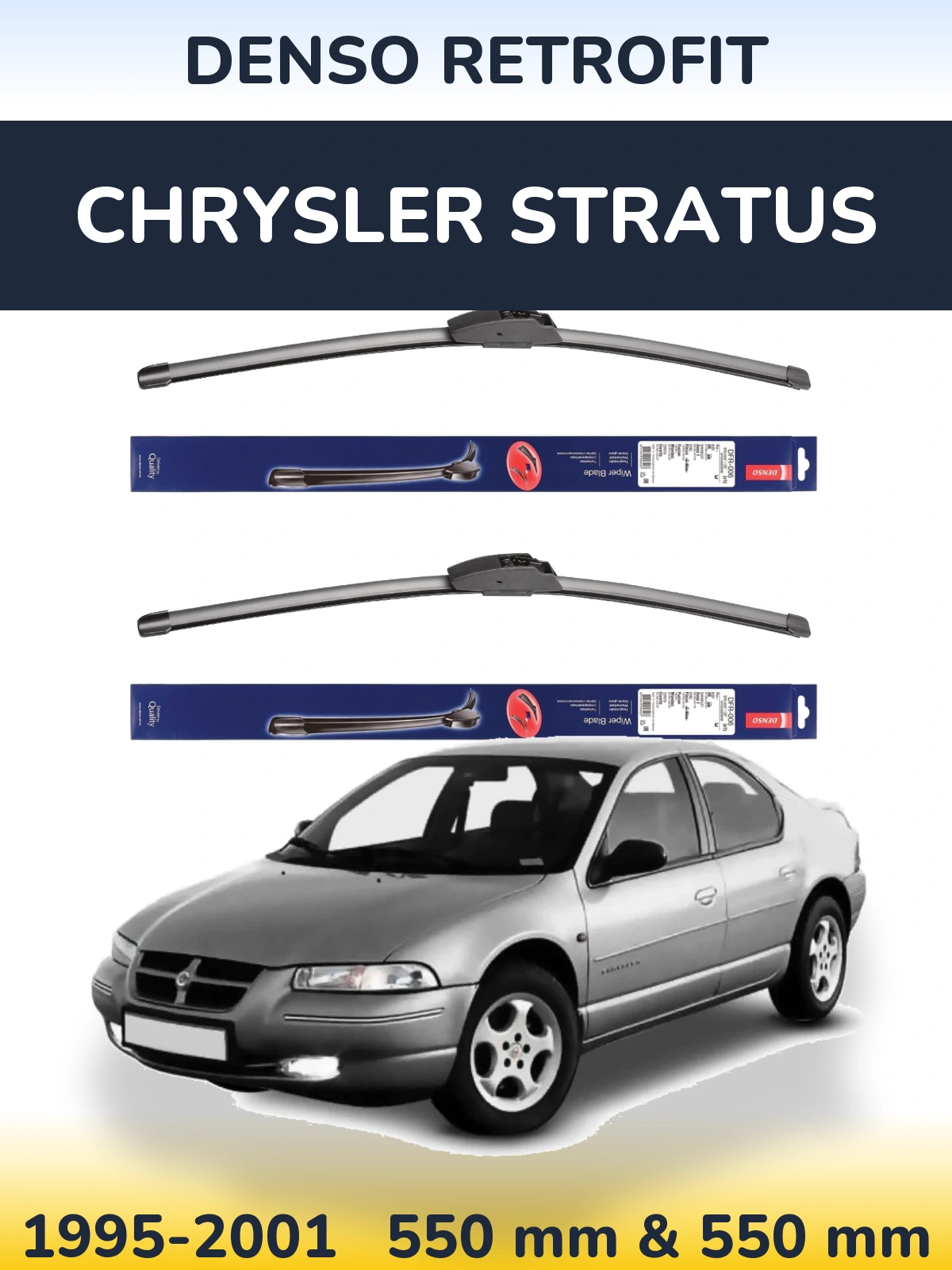 Комплект передних дворников Denso Retrofit 550 & 550 мм для Chrysler Stratus 1995-2001