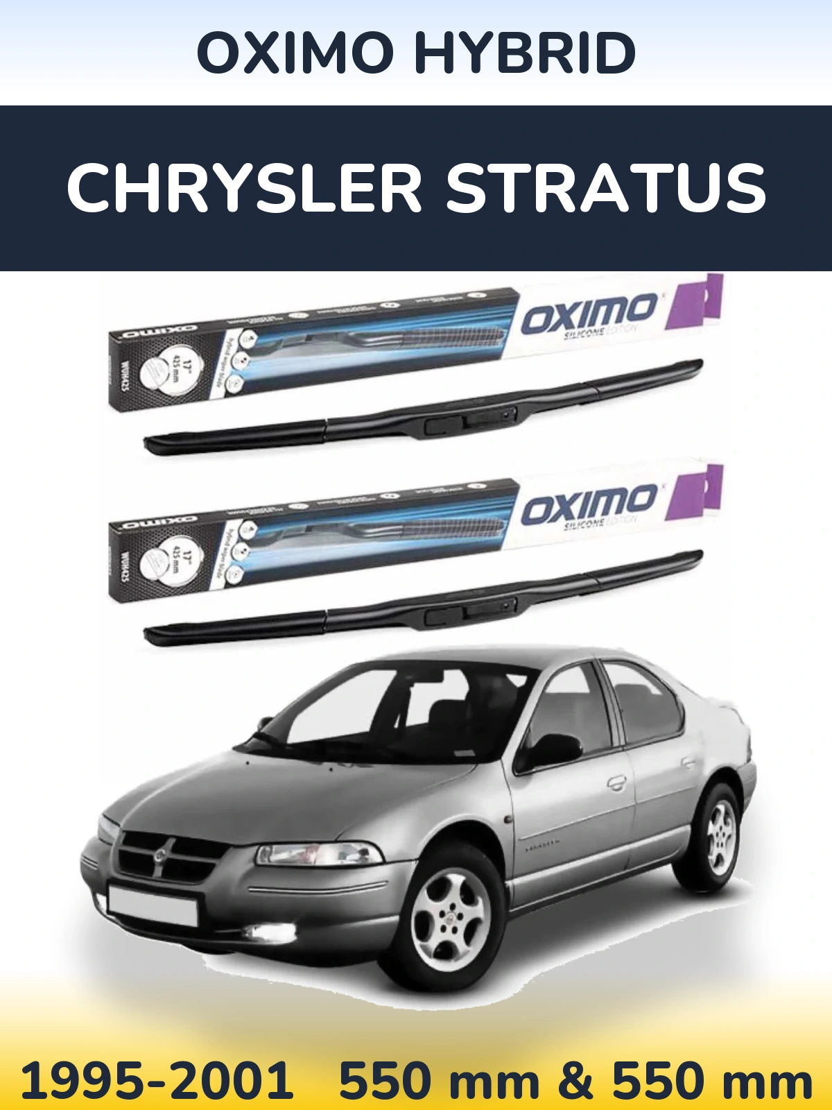 Комплект передних дворников Oximo Hybrid 550 & 550 мм для Chrysler Stratus 1995-2001