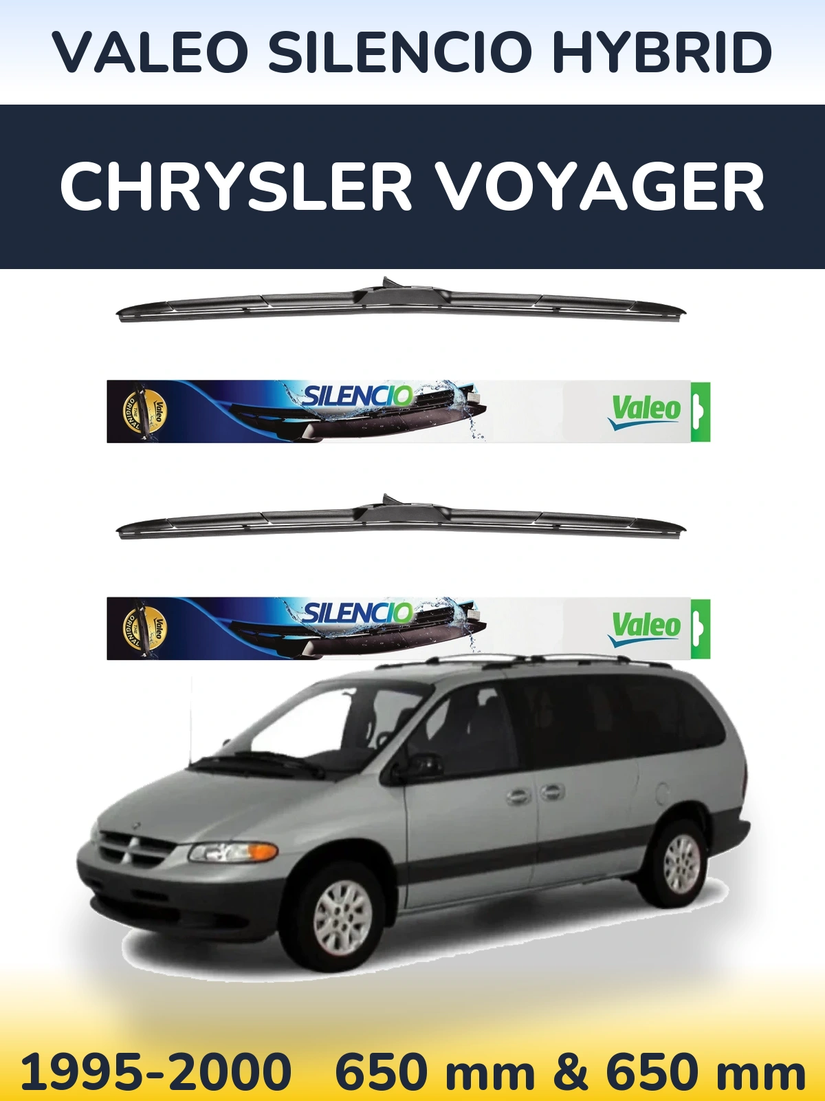 Ștergătoare Valeo Silencio Hybrid pentru Chrysler Voyager