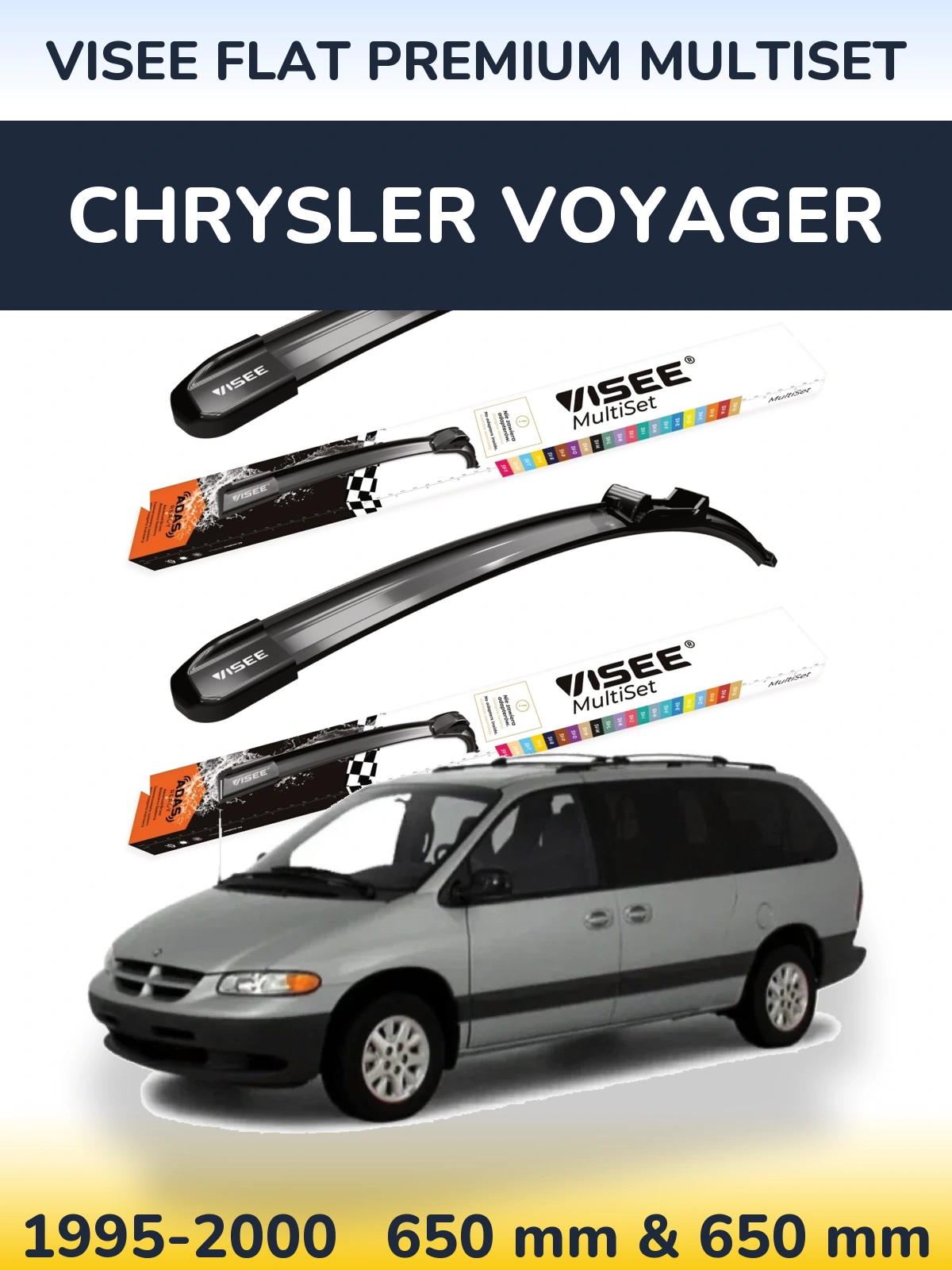 Ștergătoare VISEE FLAT PREMIUM MultiSet pentru Chrysler Voyager