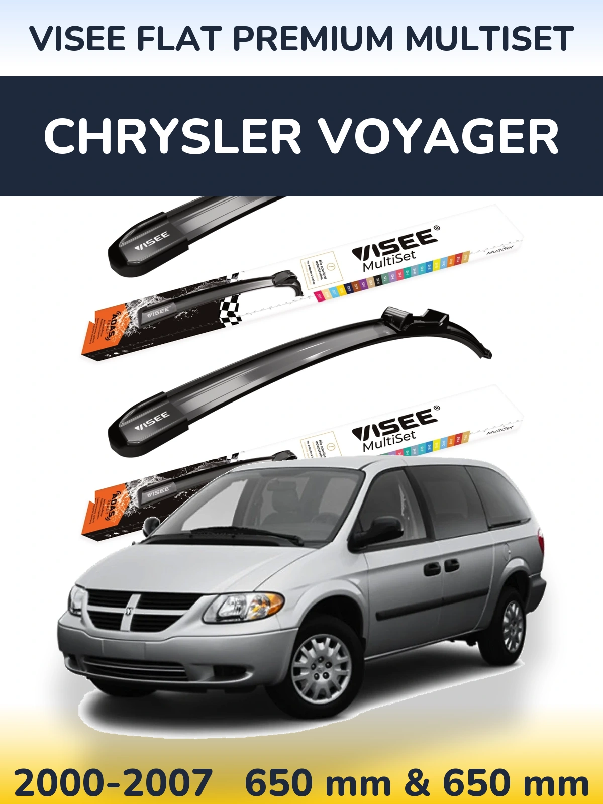 Ștergătoare VISEE FLAT PREMIUM MultiSet pentru Chrysler Voyager