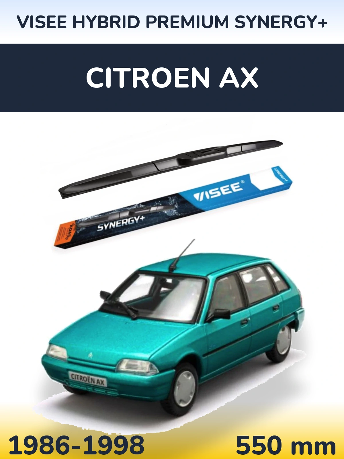 Ștergătoare VISEE HYBRID PREMIUM SYNERGY+ pentru Citroen AX