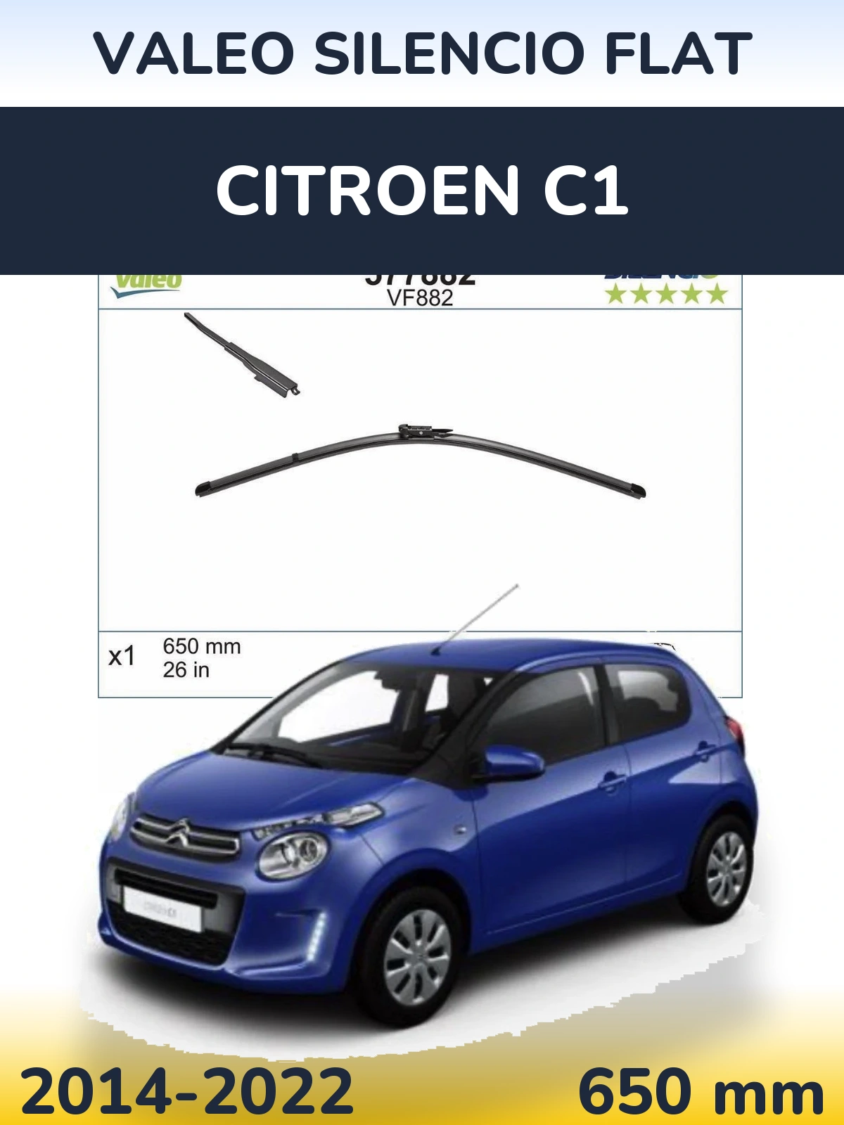 Ștergătoare Valeo Silencio Flat pentru Citroen C1