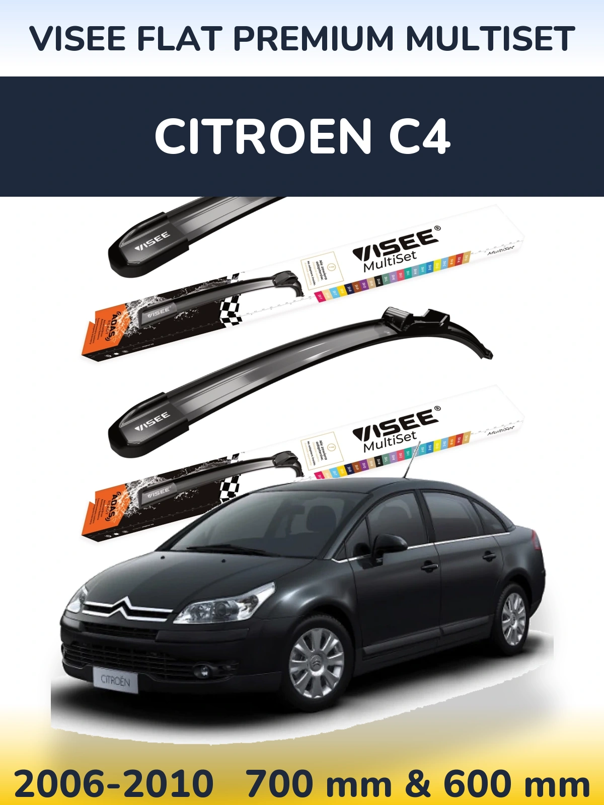 Ștergătoare VISEE FLAT PREMIUM MultiSet pentru Citroen C4