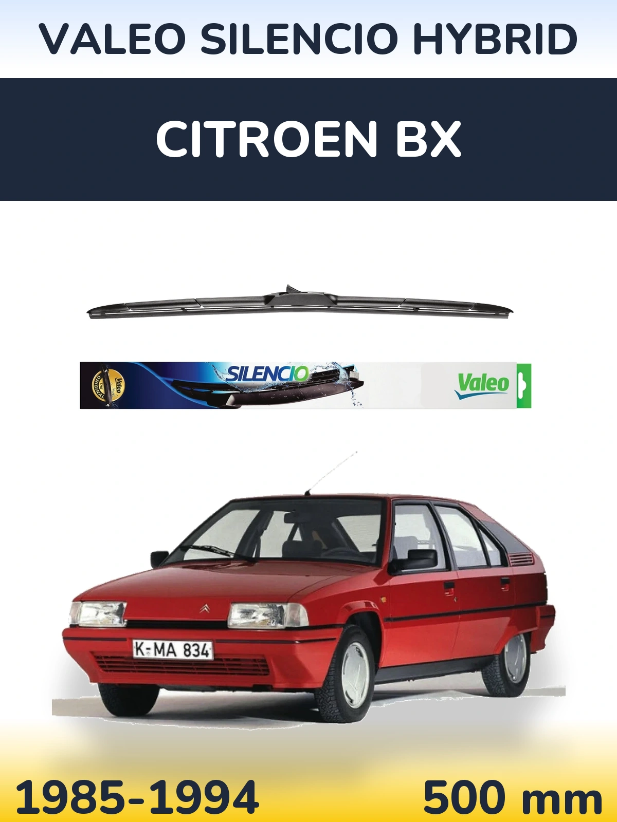 Ștergătoare Valeo Silencio Hybrid pentru Citroen BX