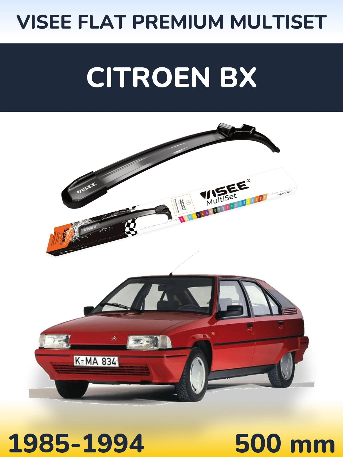 Ștergătoare VISEE FLAT PREMIUM MultiSet pentru Citroen BX