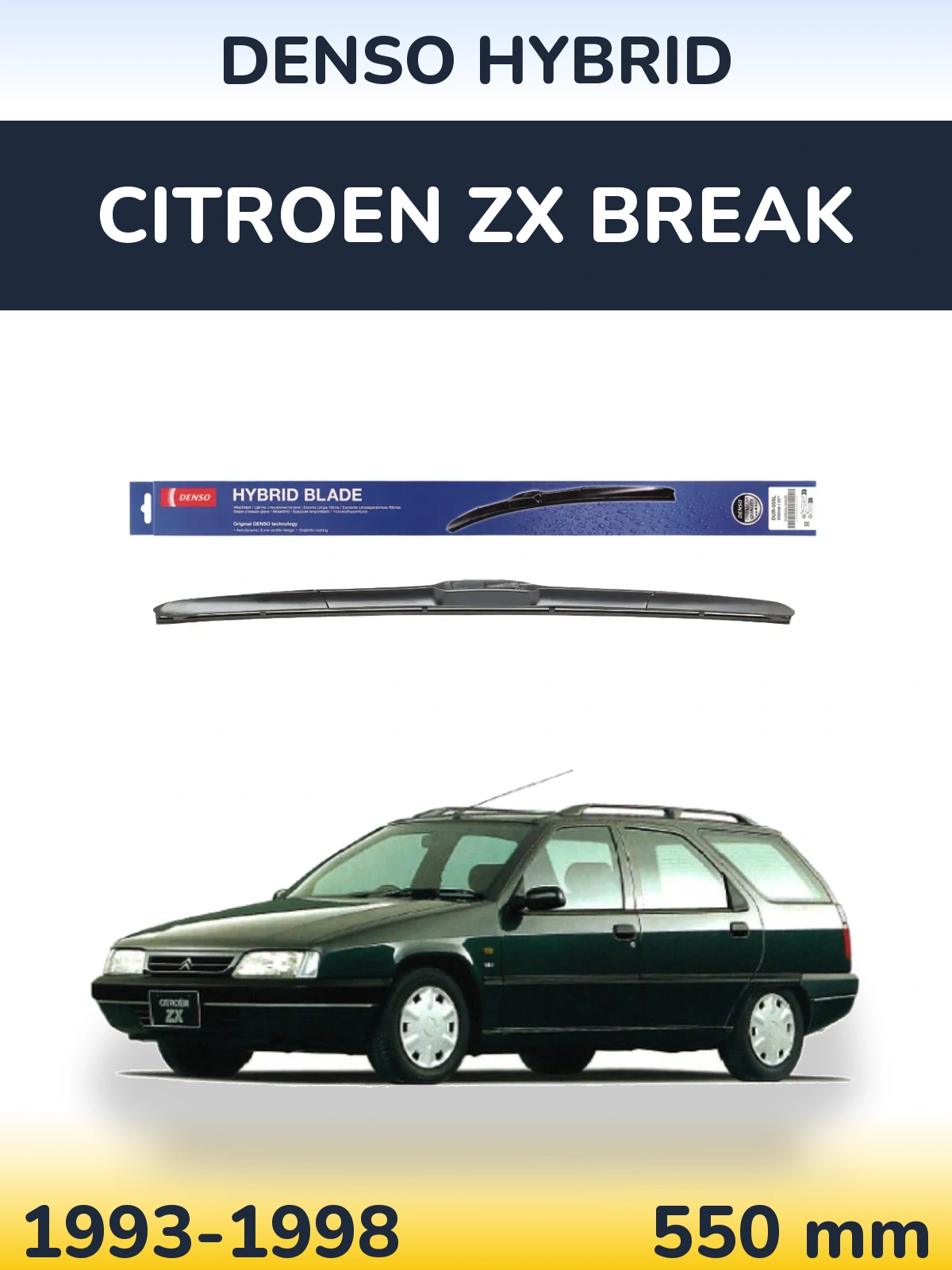 Передний дворник Denso Hybrid 550 мм для Citroen ZX Break 1993-1998