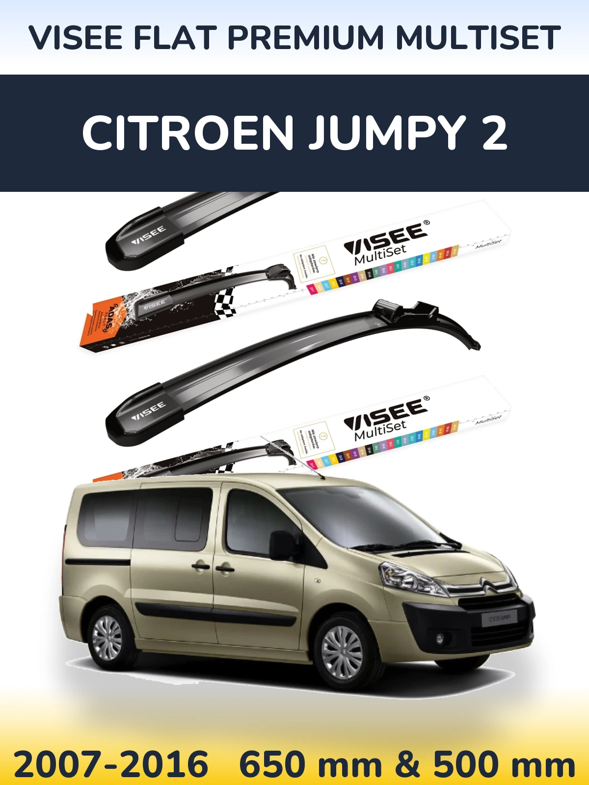 Ștergătoare VISEE FLAT PREMIUM MultiSet pentru Citroen Jumpy 2